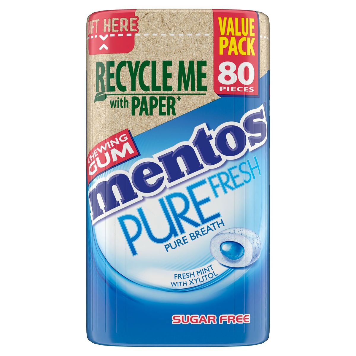 Mentos Gum Pure Fresh Fresh Mint Value Pack 80 Stuks