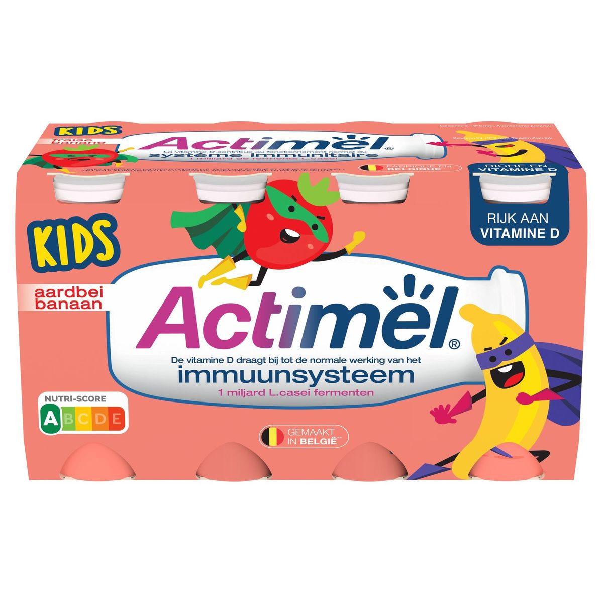 Actimel Kids Drinkyoghurt Aardbei & Banaan 8 x 100 g