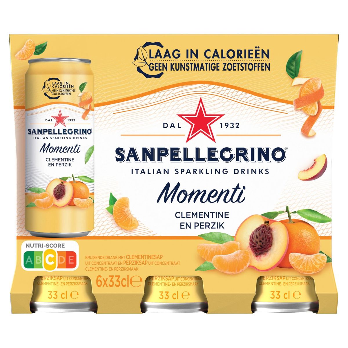 Sanpellegrino Momenti clementine en perzik 6 x 33cl