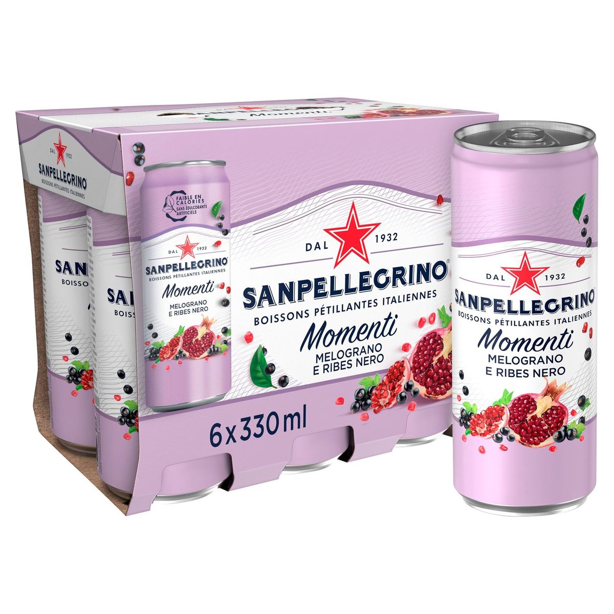 Sanpellegrino Momenti granaatappel en zwarte bes 6 x 33cl