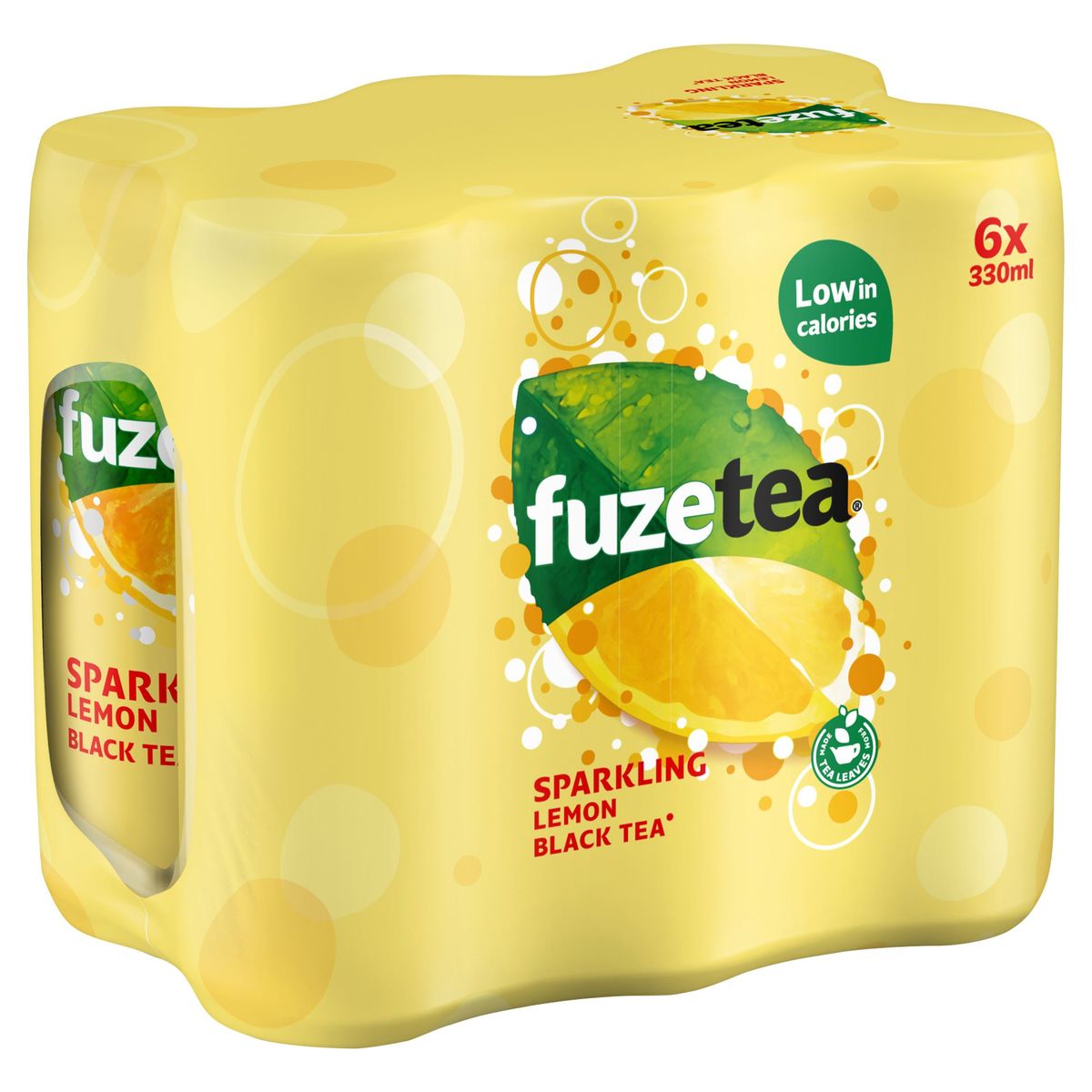 Fuze Tea Black Tea Lemon Sparkling  Iced Tea 6 x 330 ml