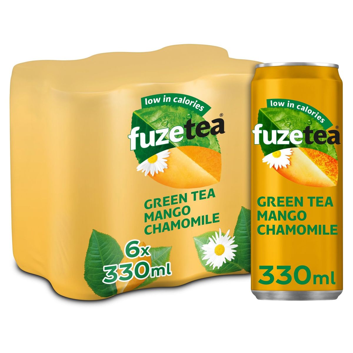 Fuze Tea Green Tea Mango Chamomile   Iced Tea 6 x 330 ml