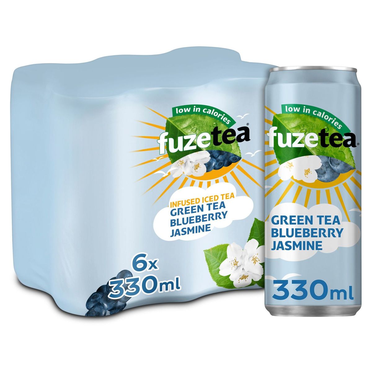Fuze Tea Green Tea Blueberry Jasmine Iced Tea 6 x 330 ml