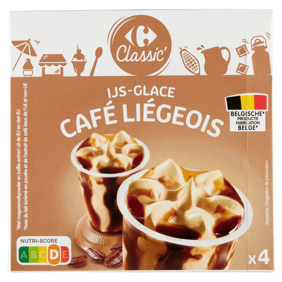 Carrefour Classic' Glace Café Liégeois 328 g
