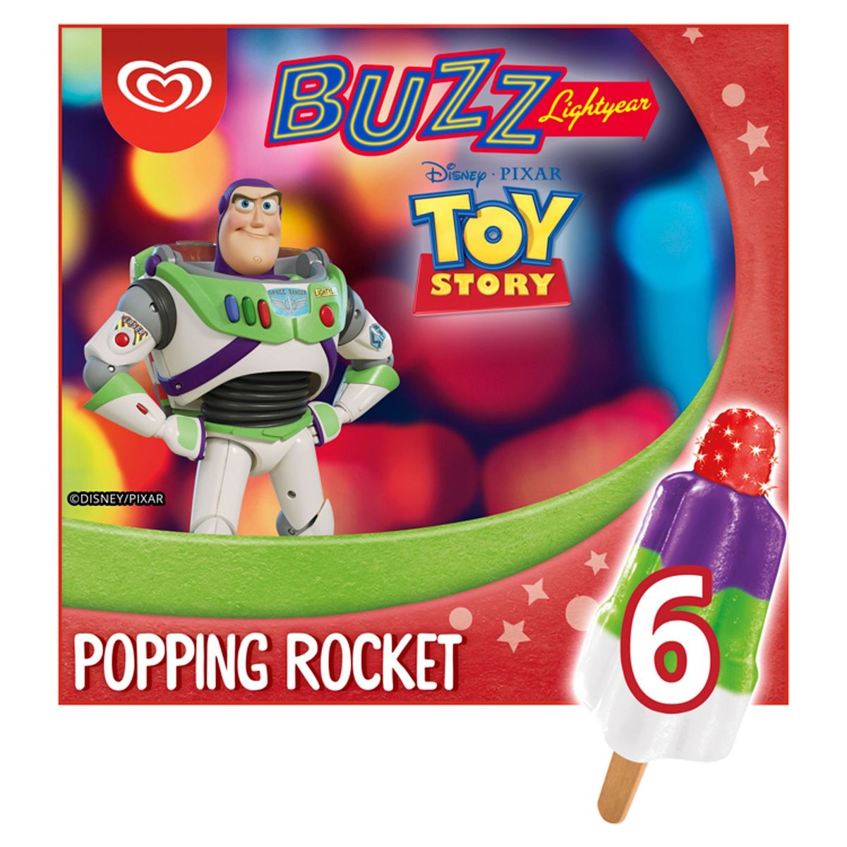 Ola Kids & Fun Ijs Disney Buzz Lightyear Popping Rocket 6 x 55 ml