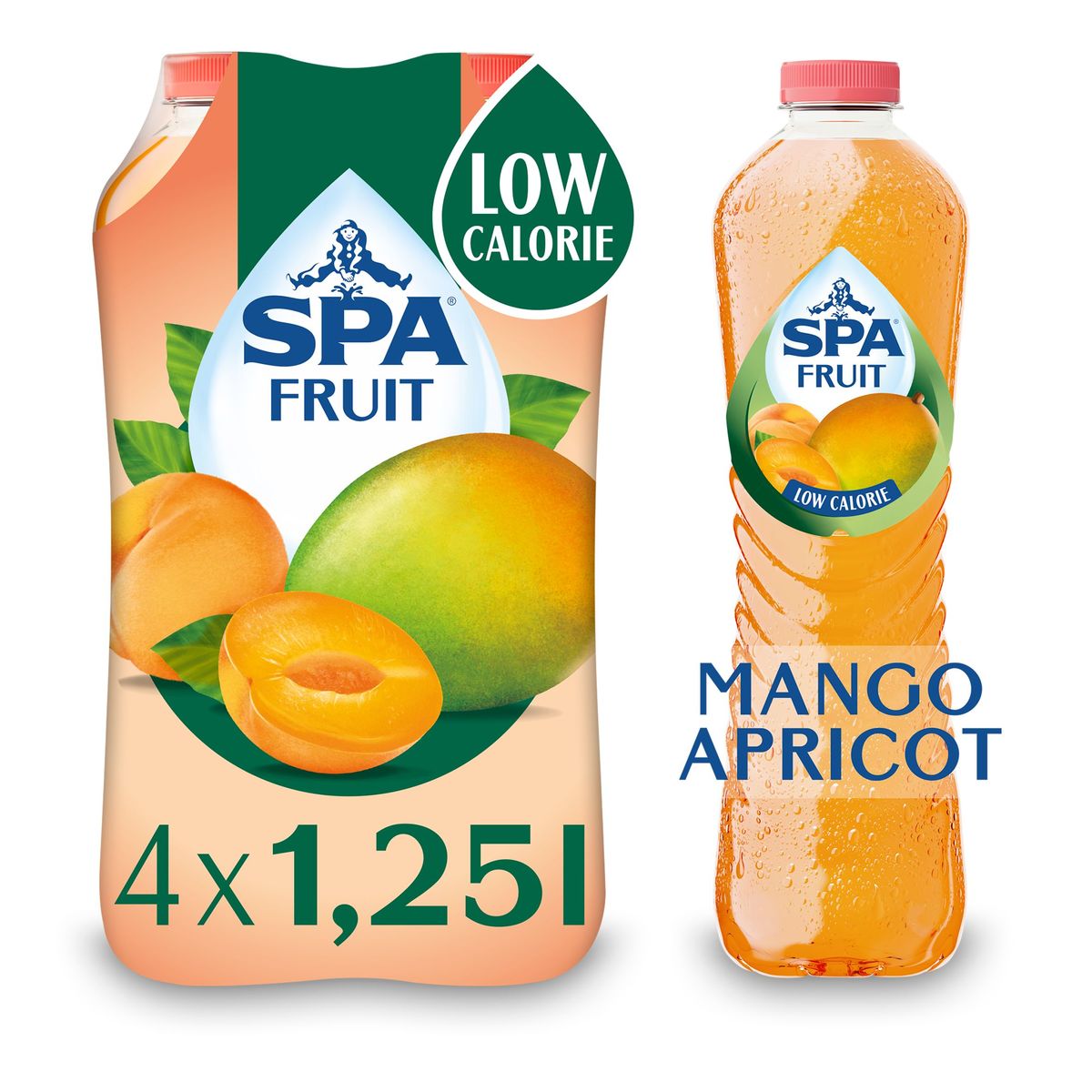 SPA Fruit Niet-bruisende Fruitlimonade Mango Abrikoos 4 x 1.25 L