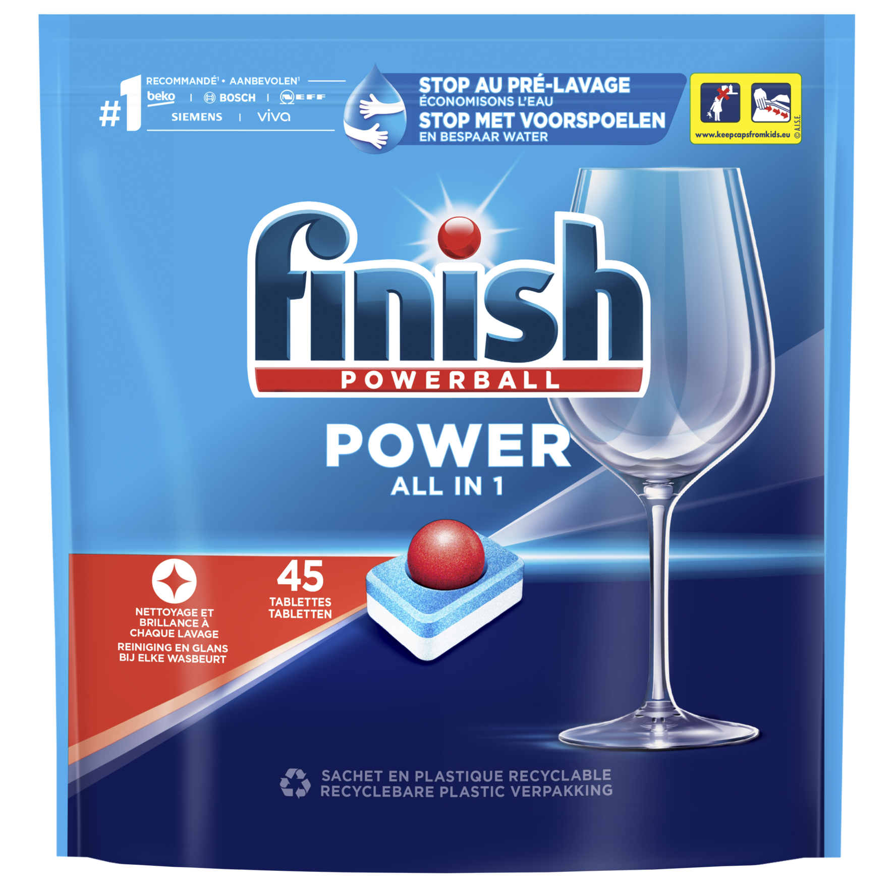 Finish Power All in 1 Regular Tablettes de lave-vaisselle - 45 Tabs