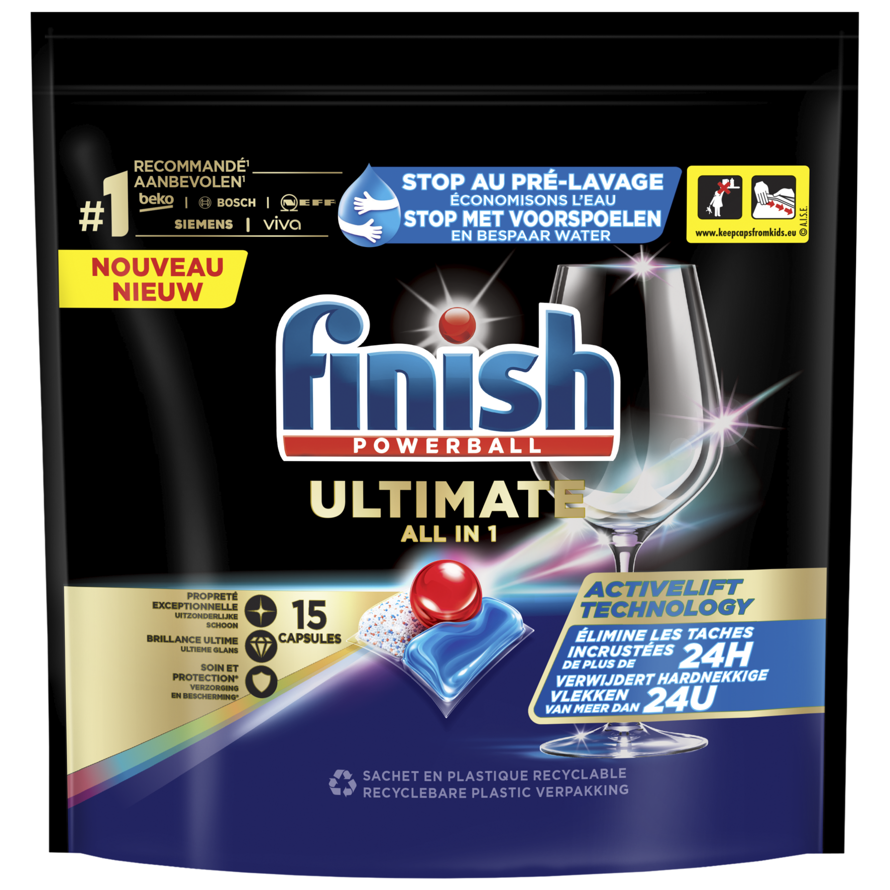 Finish Ultimate all in 1 Regular Tablettes de lave-vaisselle - 15 Tabs