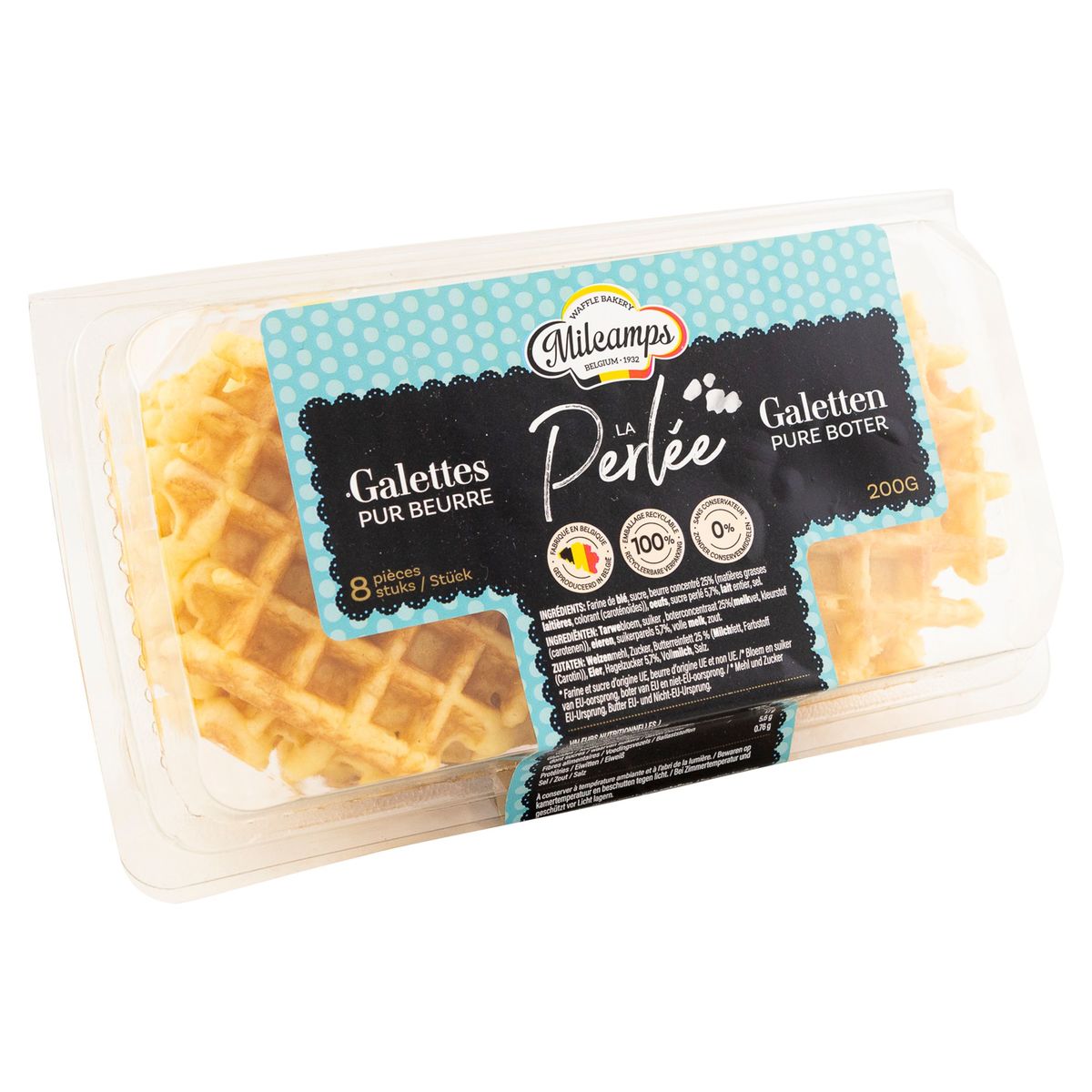 Milcamps Galettes Pur Beurre la Perlée 8 Pièces 200 g
