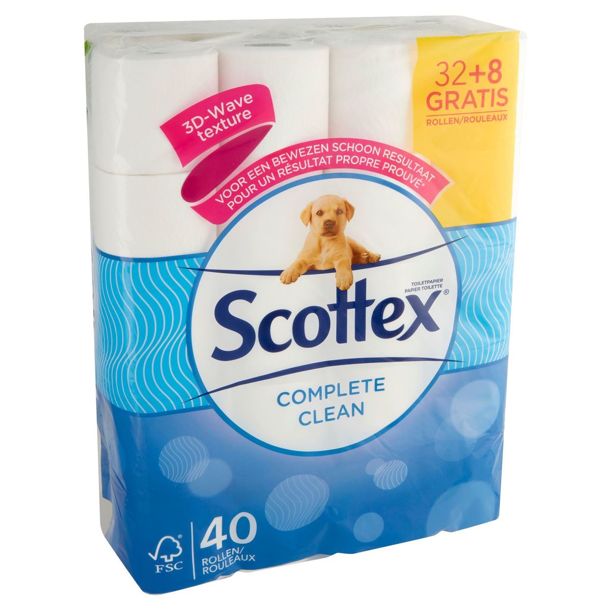 Scottex Toiletpapier Complete Clean 32+8 Gratis Rollen