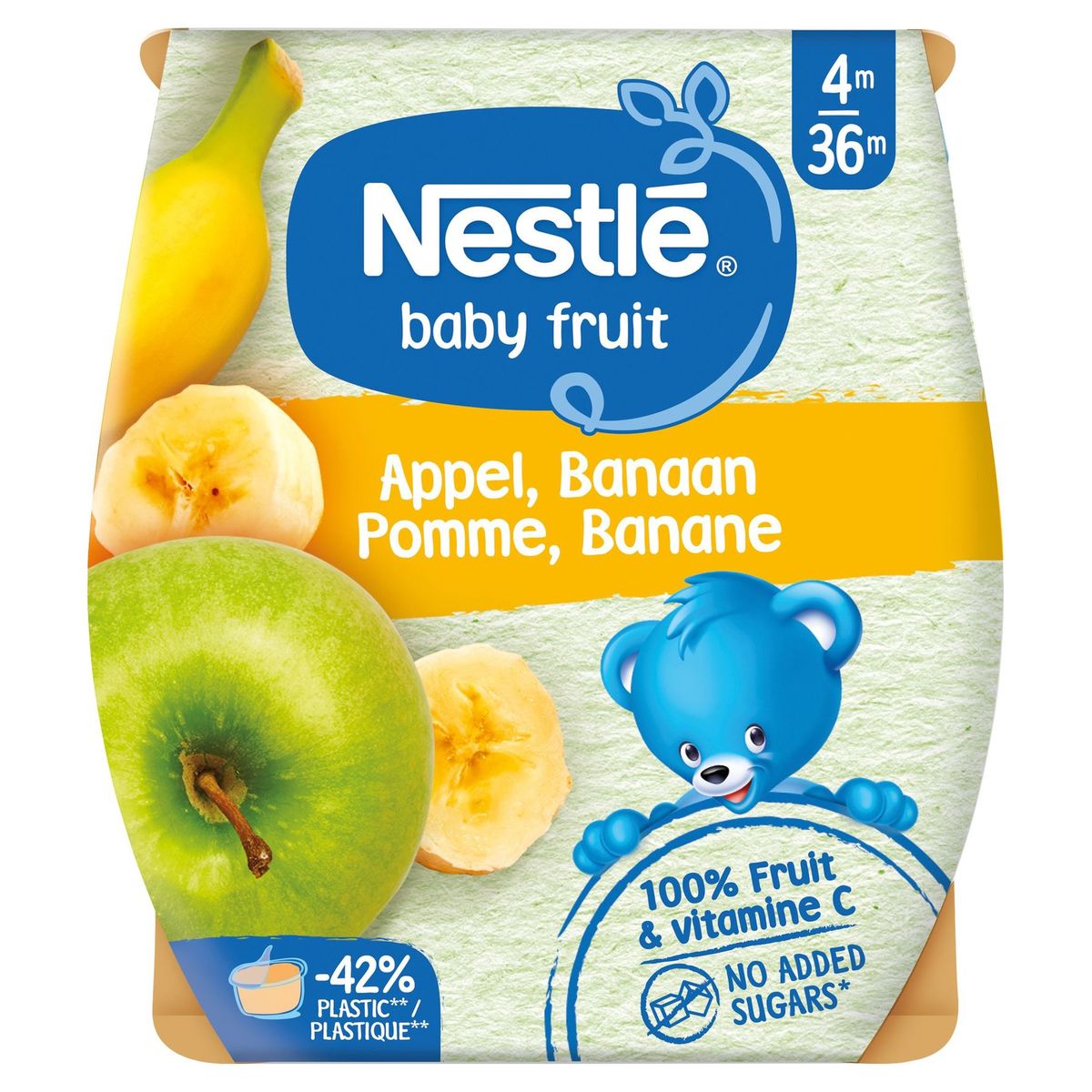 Nestlé Baby Fruit Appel Banaan vanaf 4 maanden 2x130g