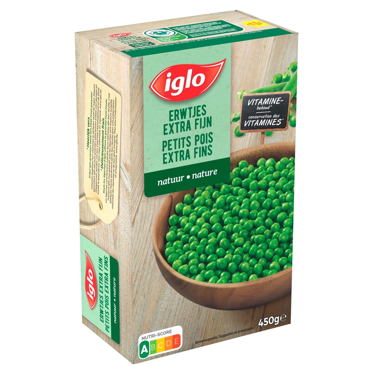 Iglo Petits Pois Extra Fins Nature 450 g