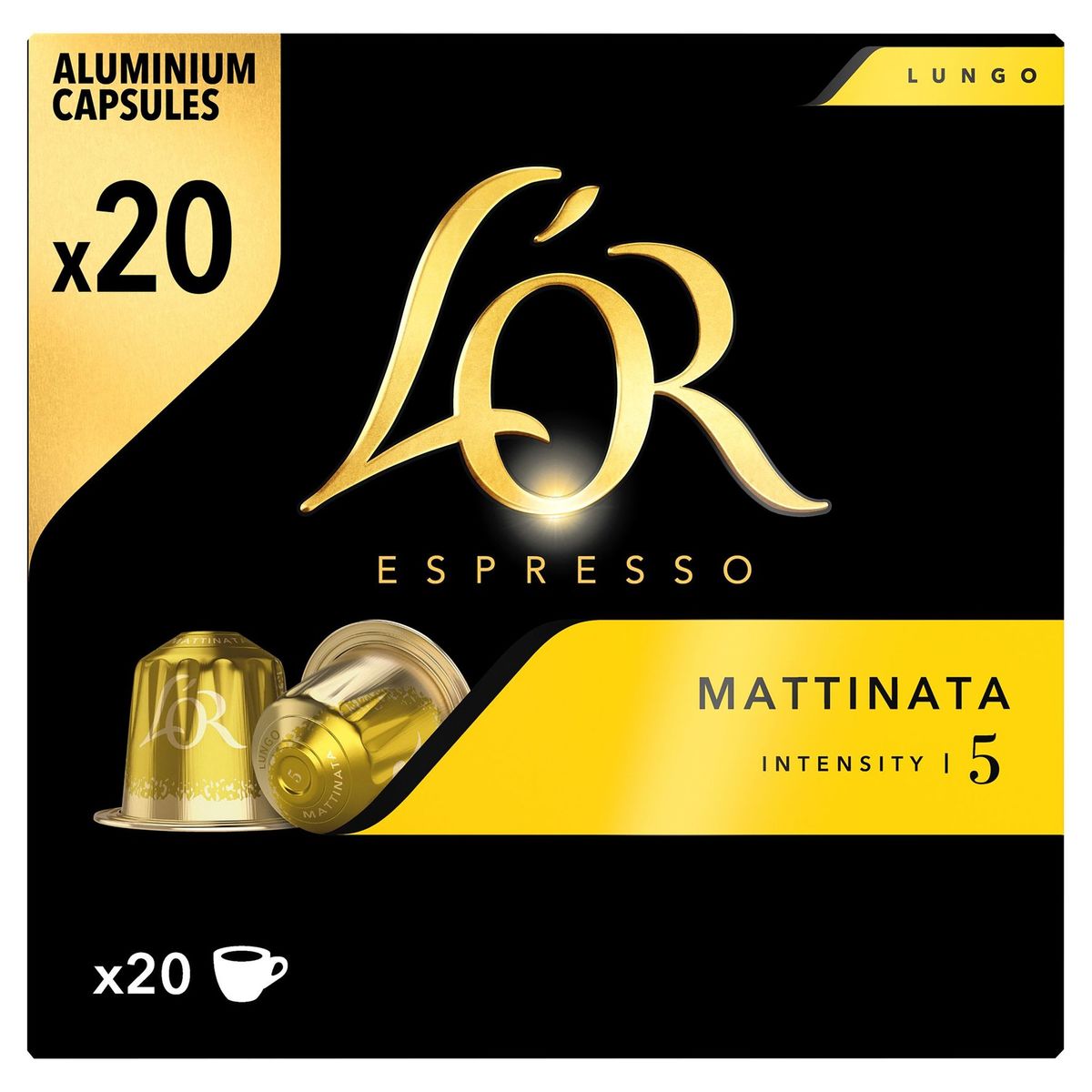 L'OR koffie Capsules Espresso Mattinata Intensiteit 5 20 stuks