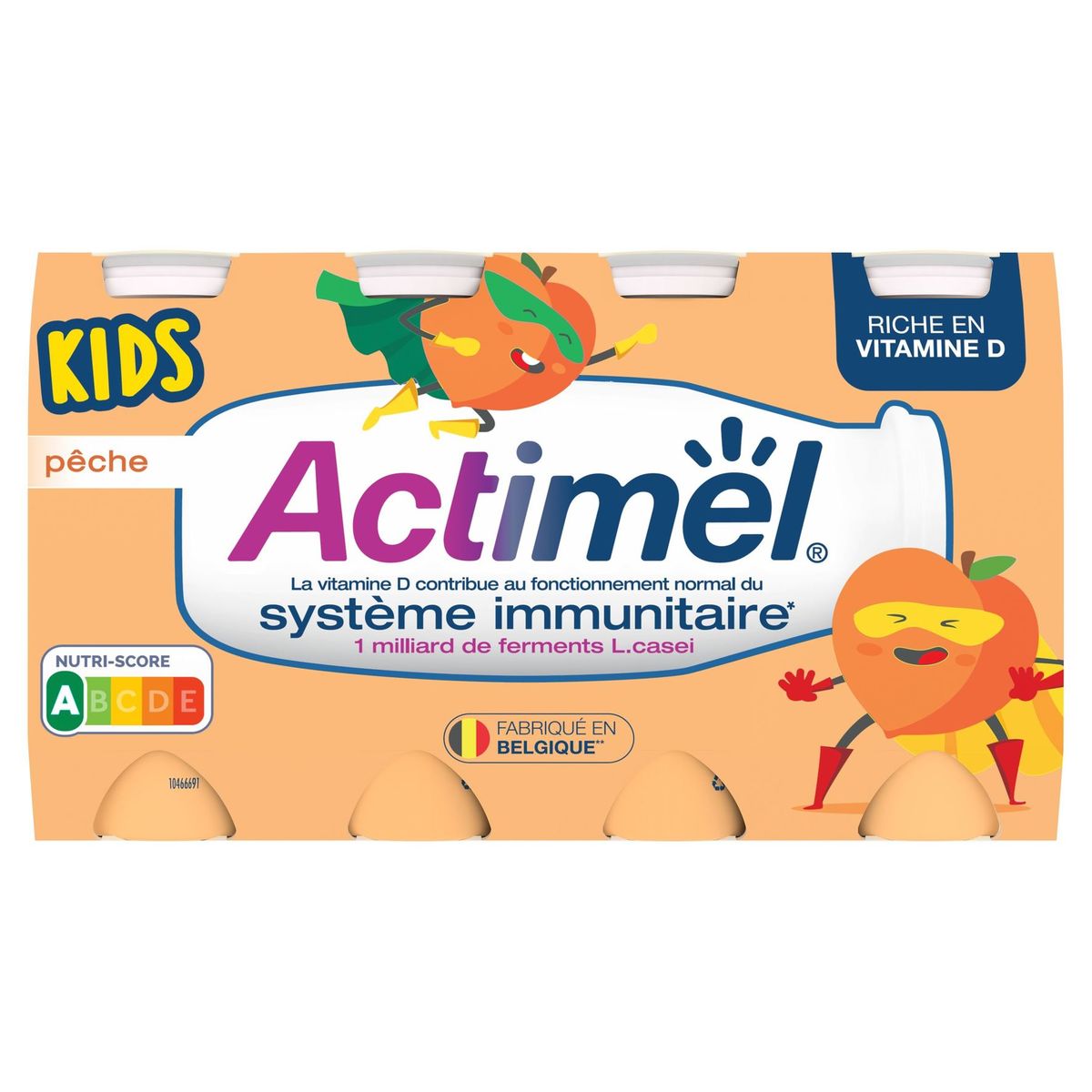 Actimel Kids Yaourt à Boire Immunité Pêche 8x100g