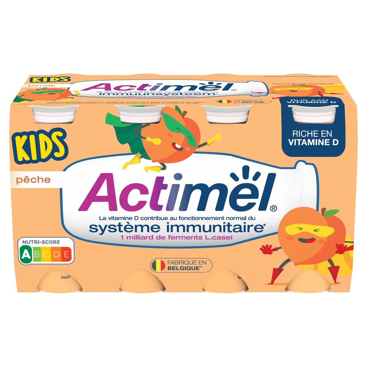 Actimel Kids Yaourt à Boire Immunité Pêche 8x100g