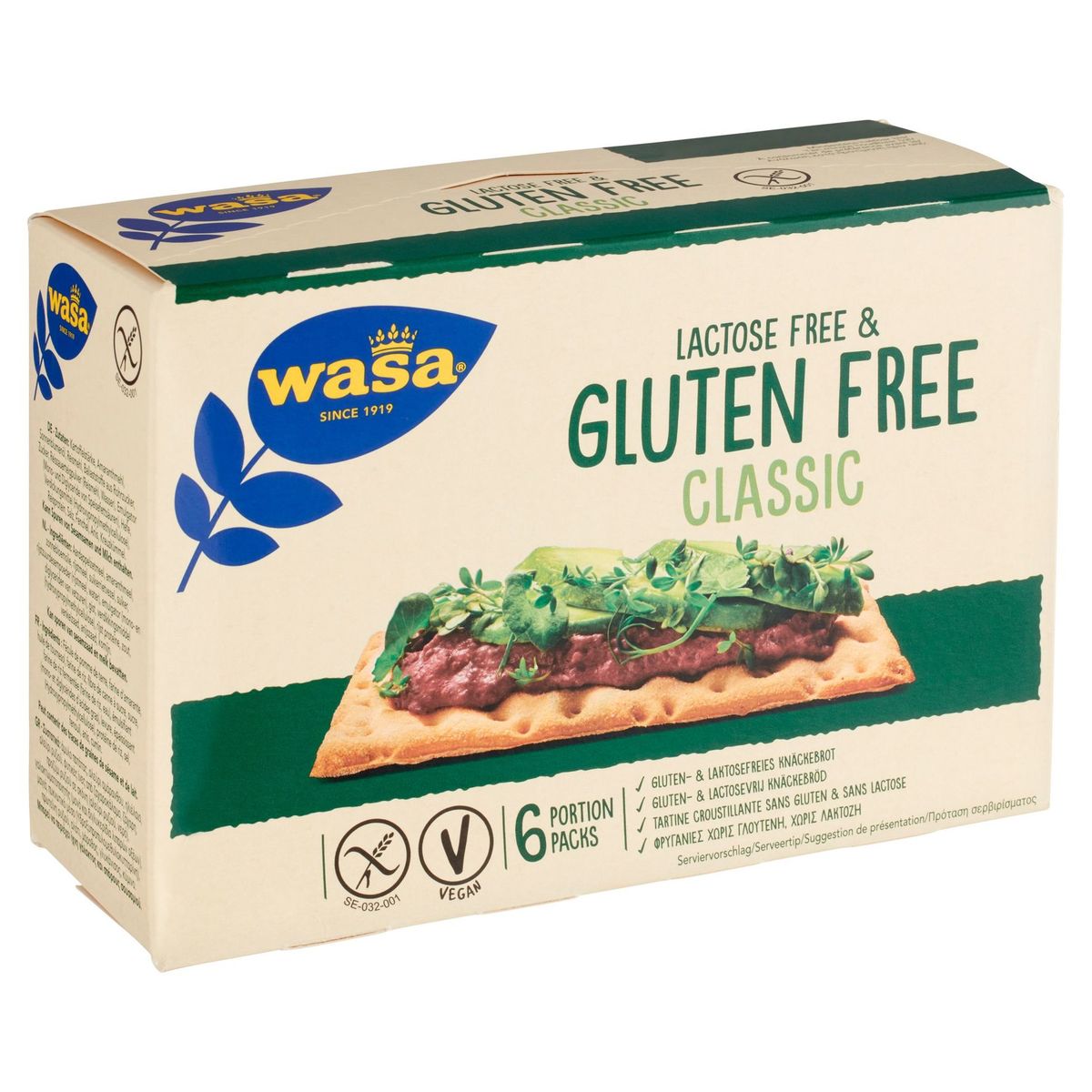 Wasa Lactose Free & Gluten Free Classic 18 pièces 240 g