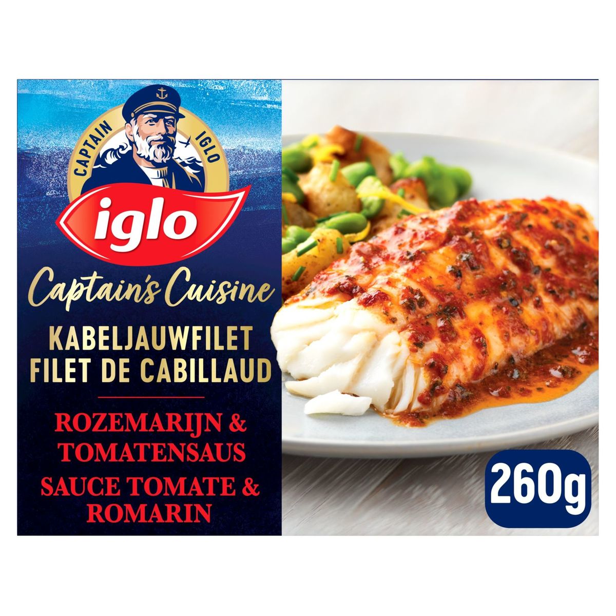 Captain Iglo Filet de cabillaud Tomate & romarin 260 g