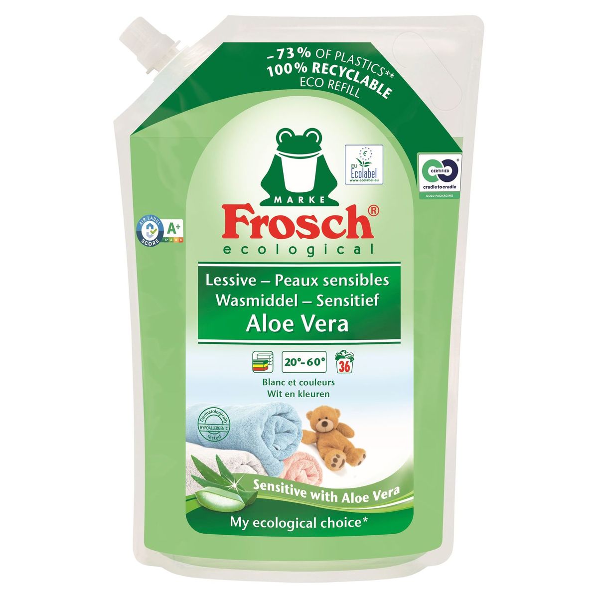 Frosch Ecological Lessive - Peaux Sensibles Aloe Vera 1.8 L 36 Lavages