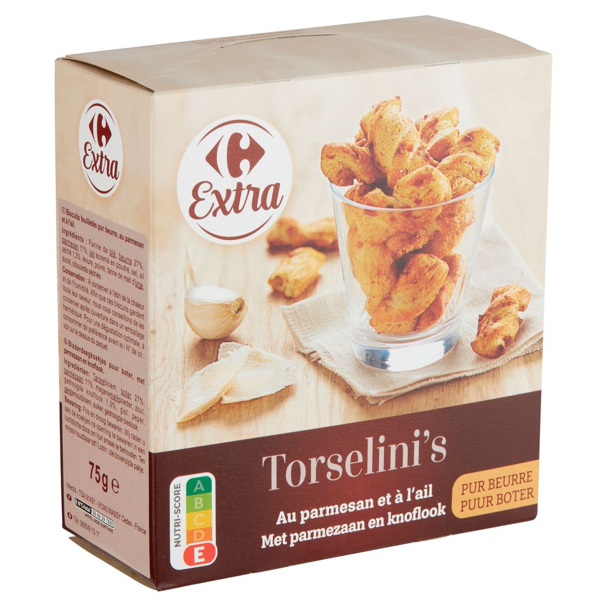 Carrefour Extra Torselini's met Parmezaan en Knoflook 75 g