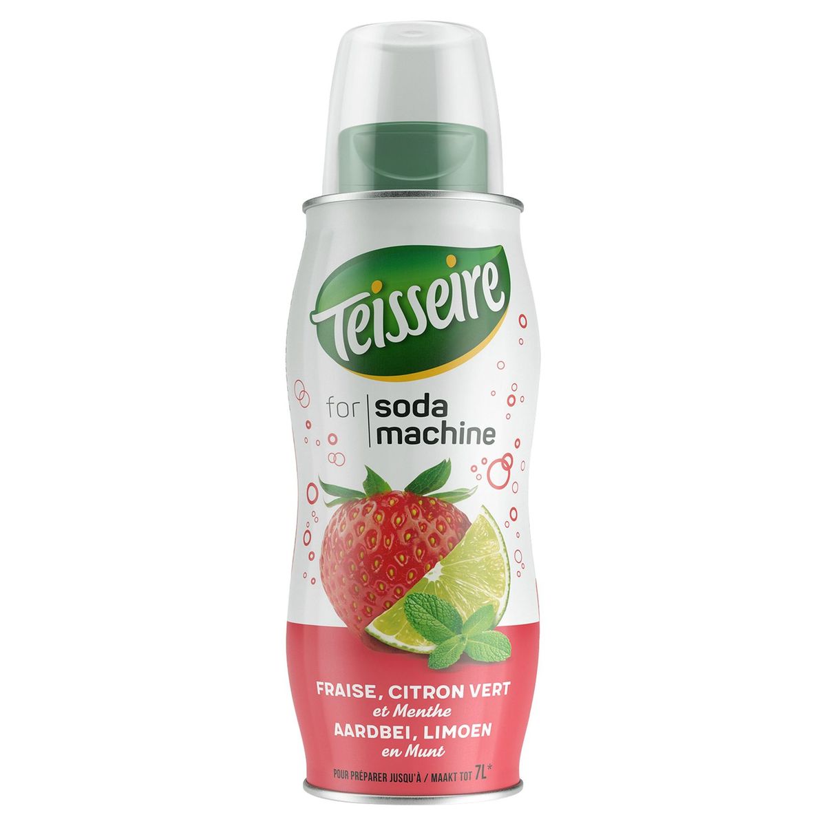 Teisseire pour Machine à Soda Fraise, Menthe et Citron Vert 38.5 cl