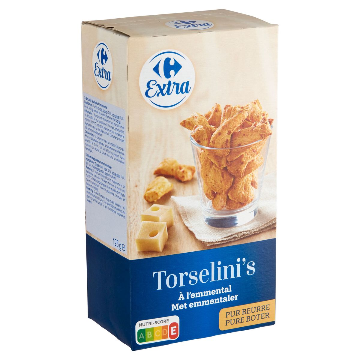 Carrefour Extra Torselini's met Emmentaler 125 g
