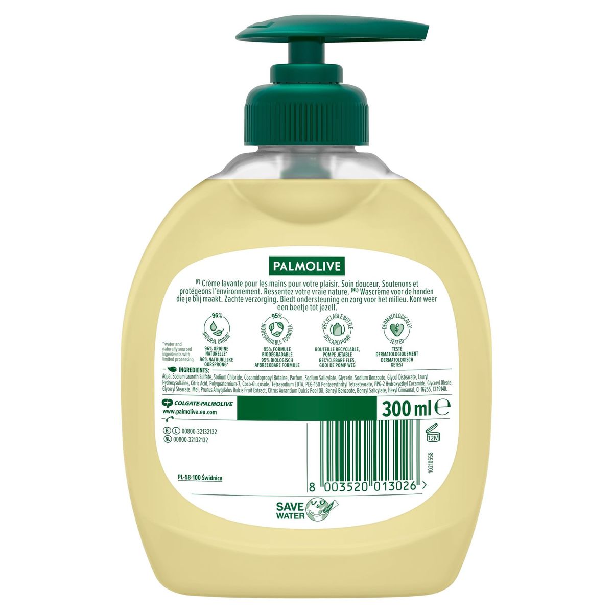 Crème lavante mains Palmolive Naturals au lait et au miel 300ml