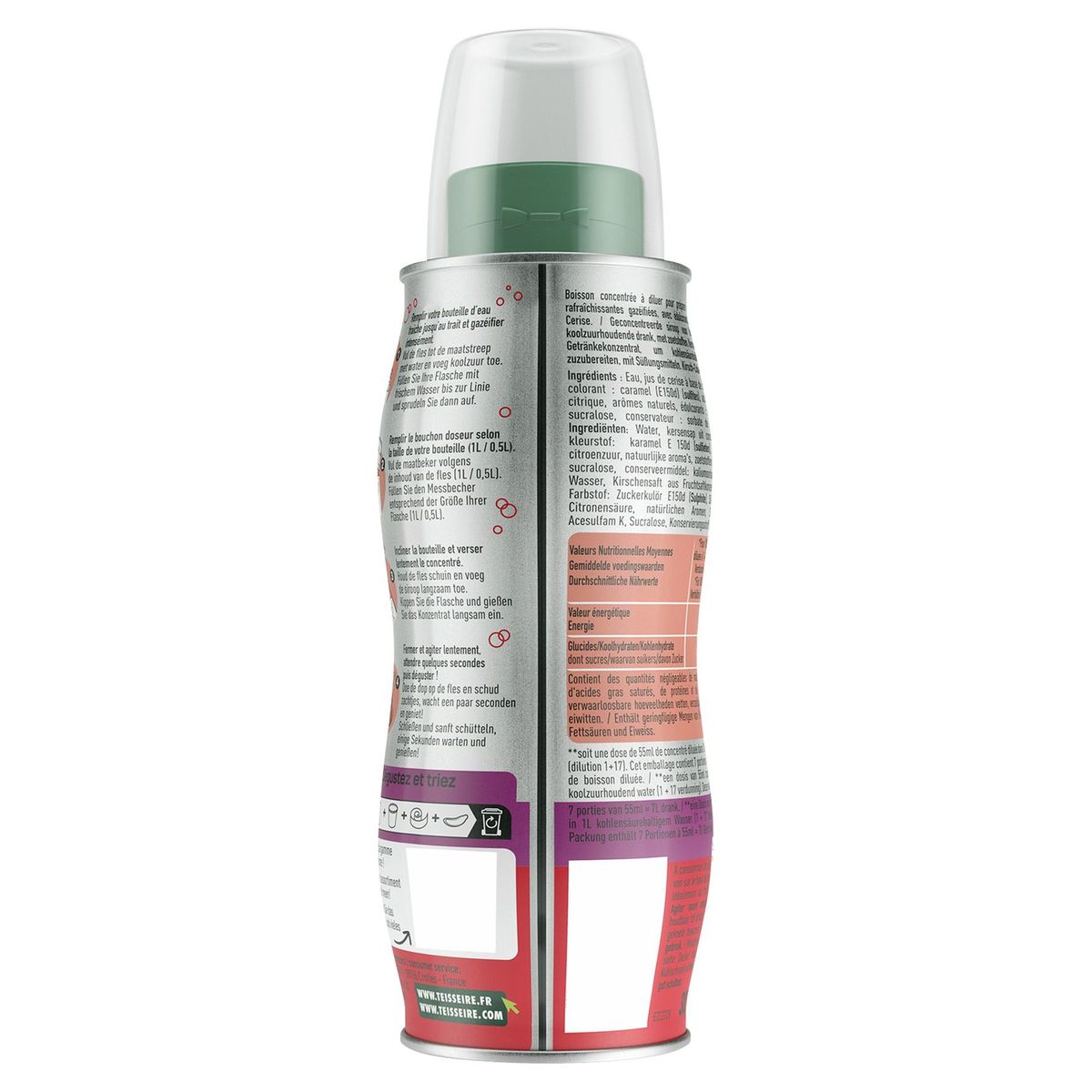 Teisseire Sirop Machine à Soda Saveur Cola Cerise Sans Sucres 38.5 cl
