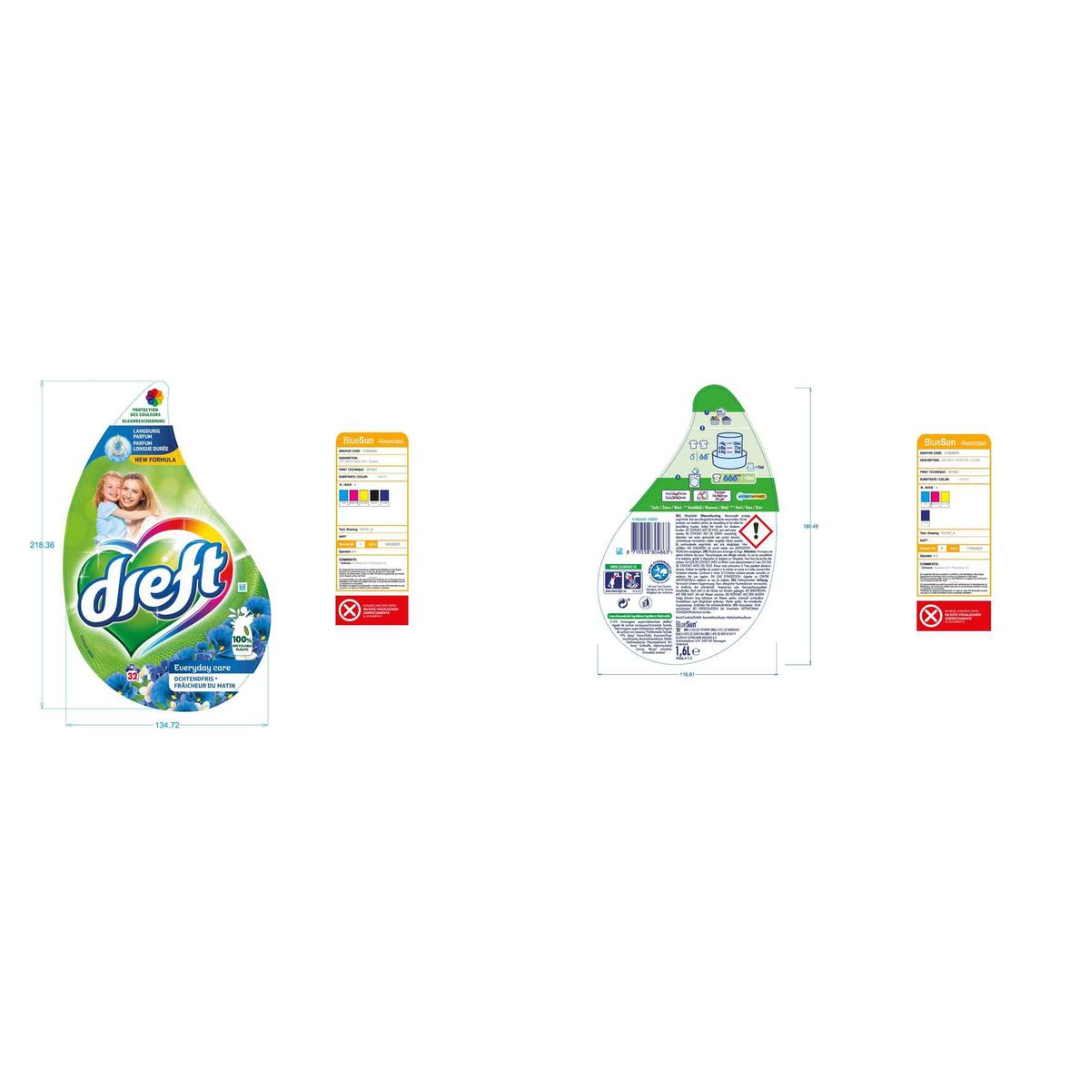 Dreft Everyday Care Frâicheur du Matin 1.6 L 32 Lavages