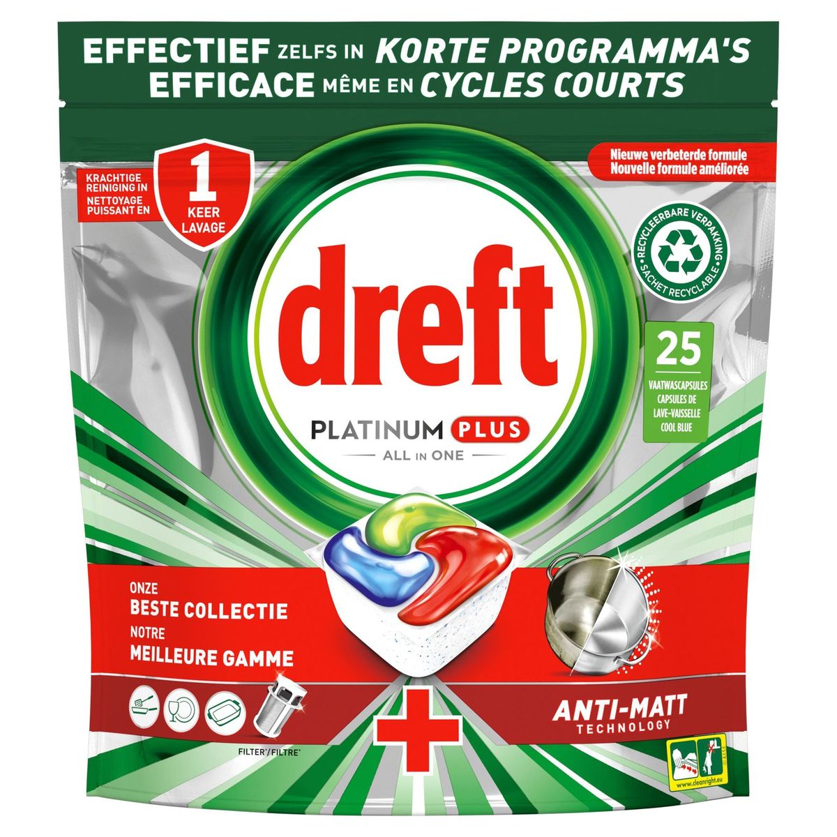 Dreft Platinum Plus All In One Vaatwastabletten Anti-dofheidstechnologie 25X