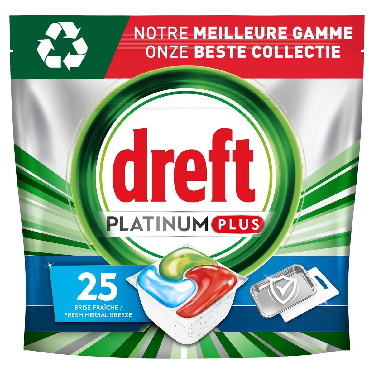 Dreft Platinum Plus Tabs Lave-Vaisselle All In One Herbal Breeze 25 pc