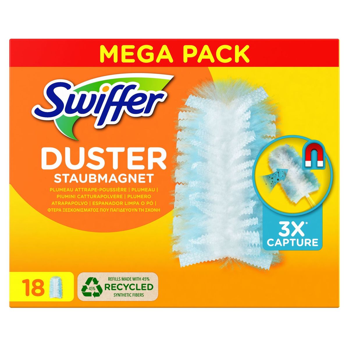 Swiffer Attrape & Retient Recharges Dépoussiérantes X 18