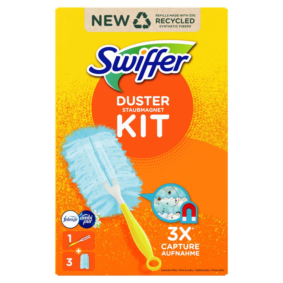 Swiffer Duster Kit (1 Handvat + 3 Navullingen)