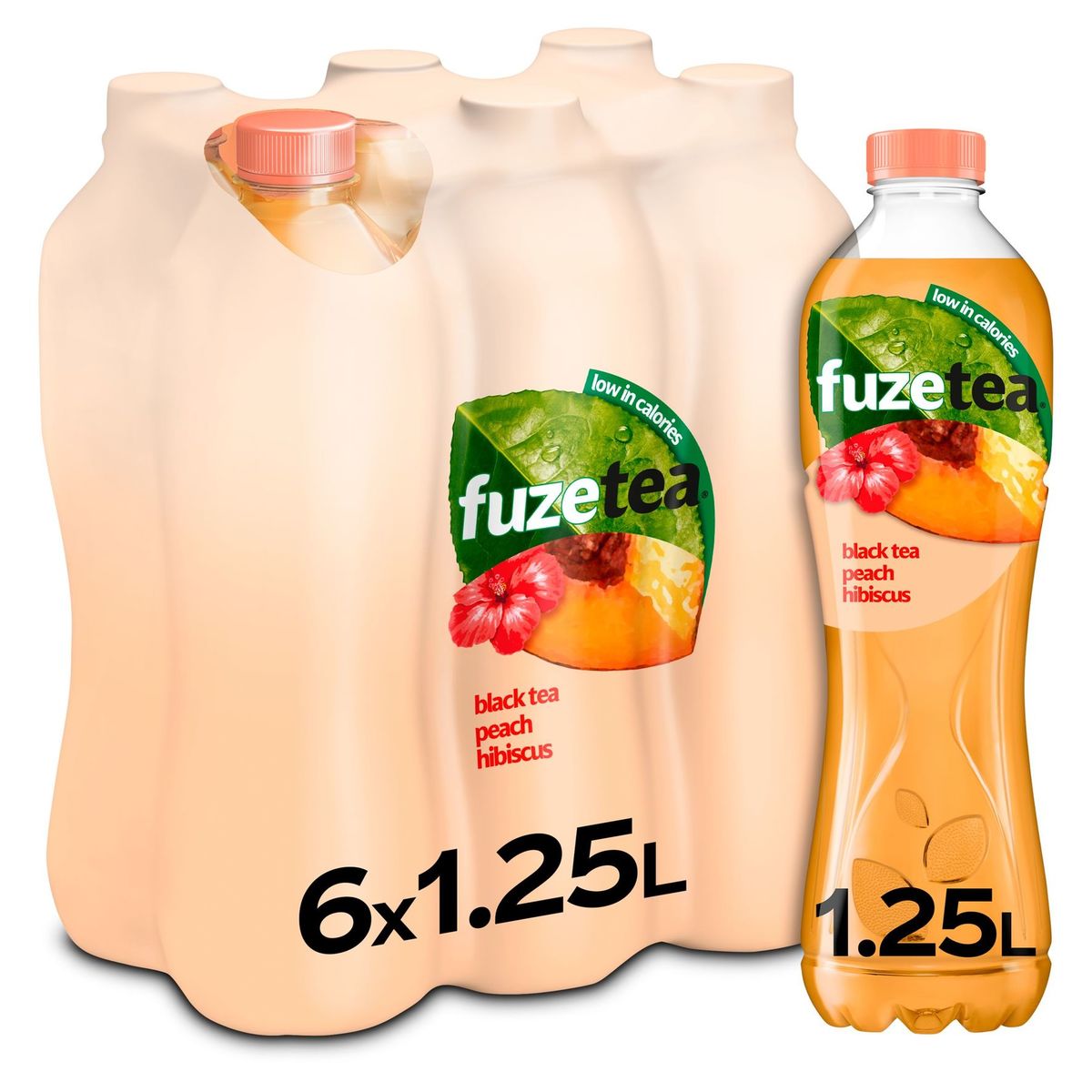 Fuze Tea Black Tea Peach Hibiscus Iced Tea 6 x 1250 ml