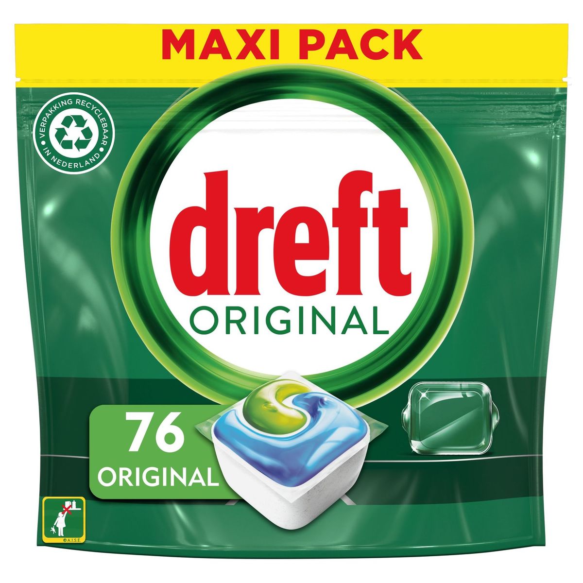 Dreft Original Tablettes Lave-vaisselle All In One 76 Capsules