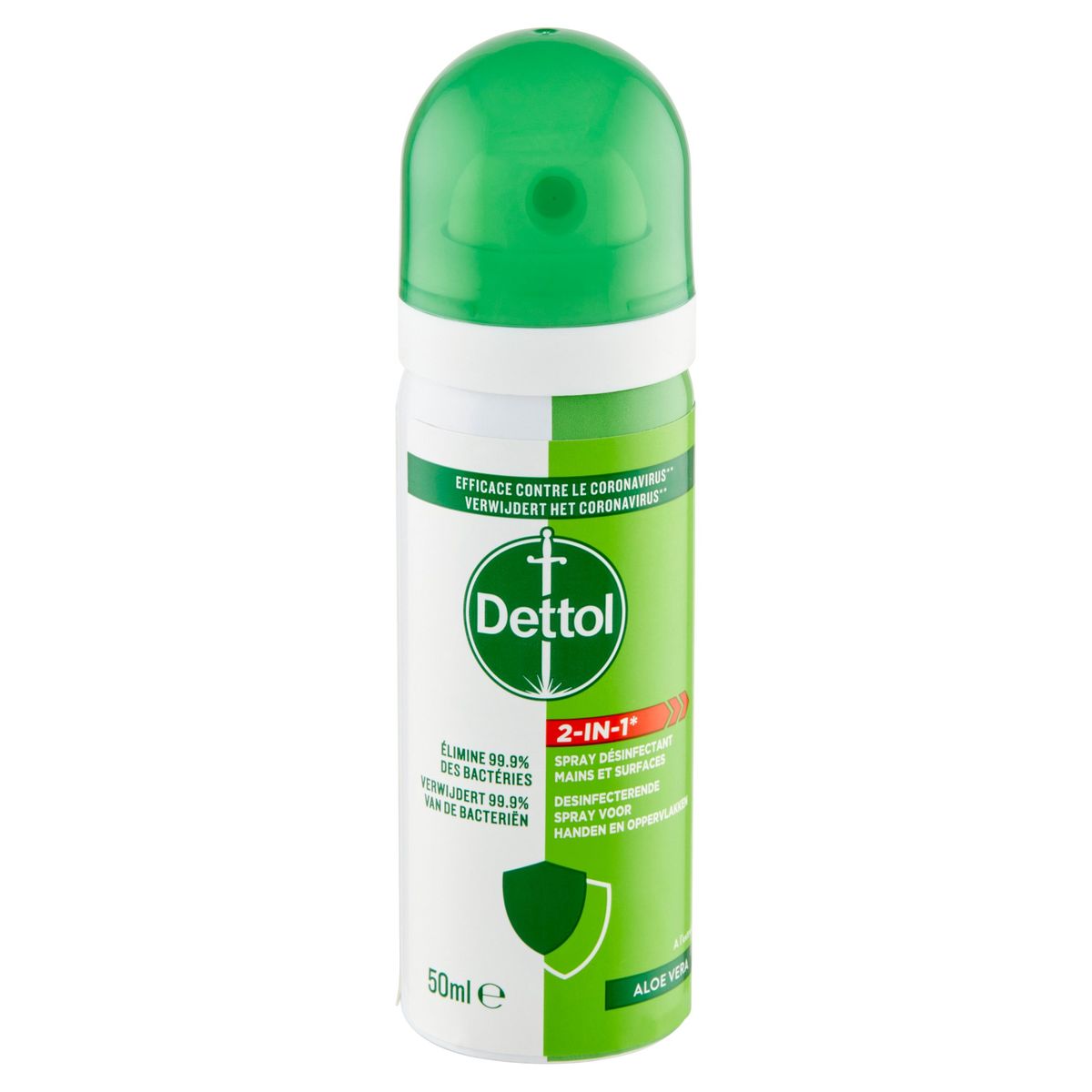 Dettol 2-in-1 Desinfecterende Spray voor Handen en Oppervlakken Aloe Vera 50 ml