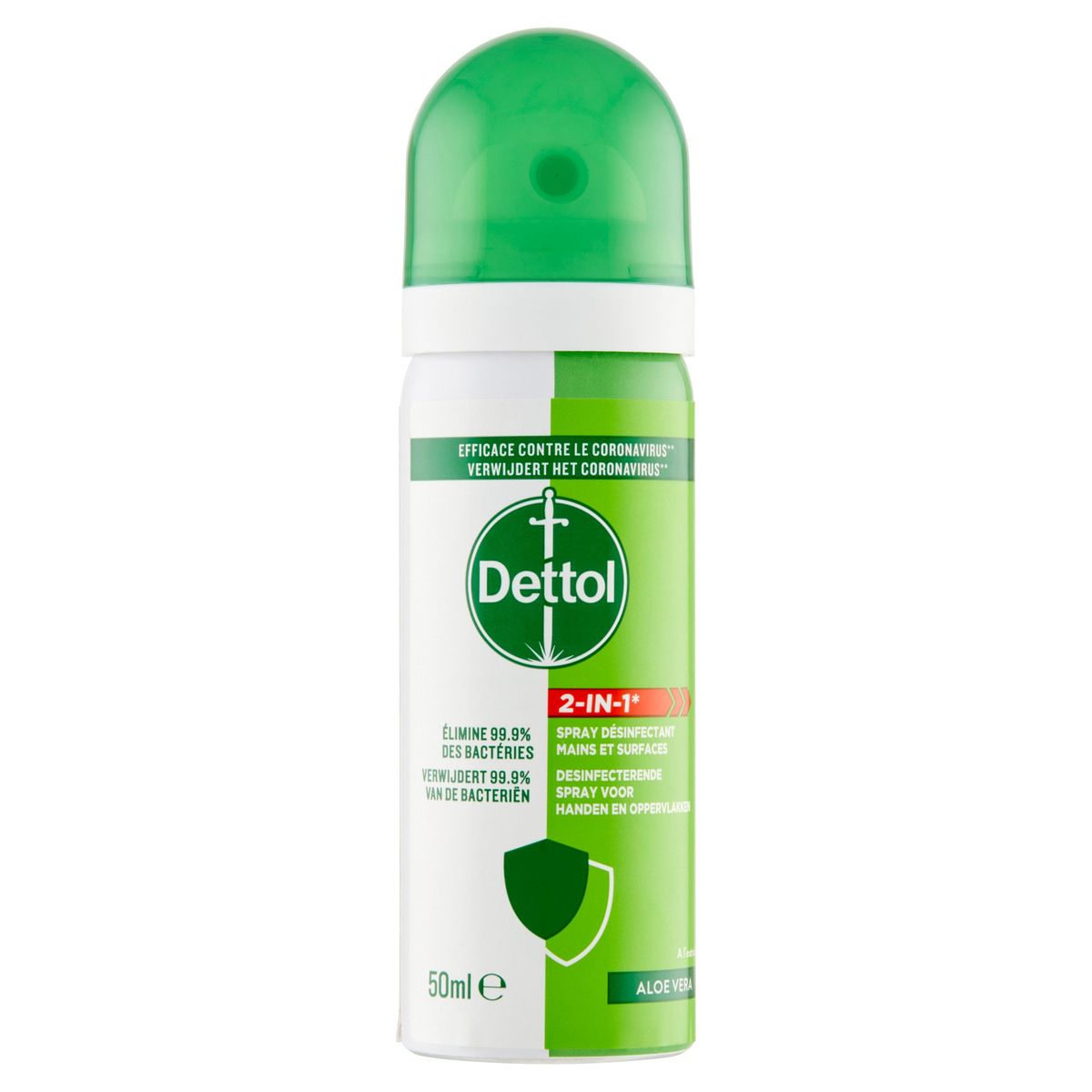 Dettol 2-in-1 Desinfecterende Spray voor Handen en Oppervlakken Aloe Vera 50 ml
