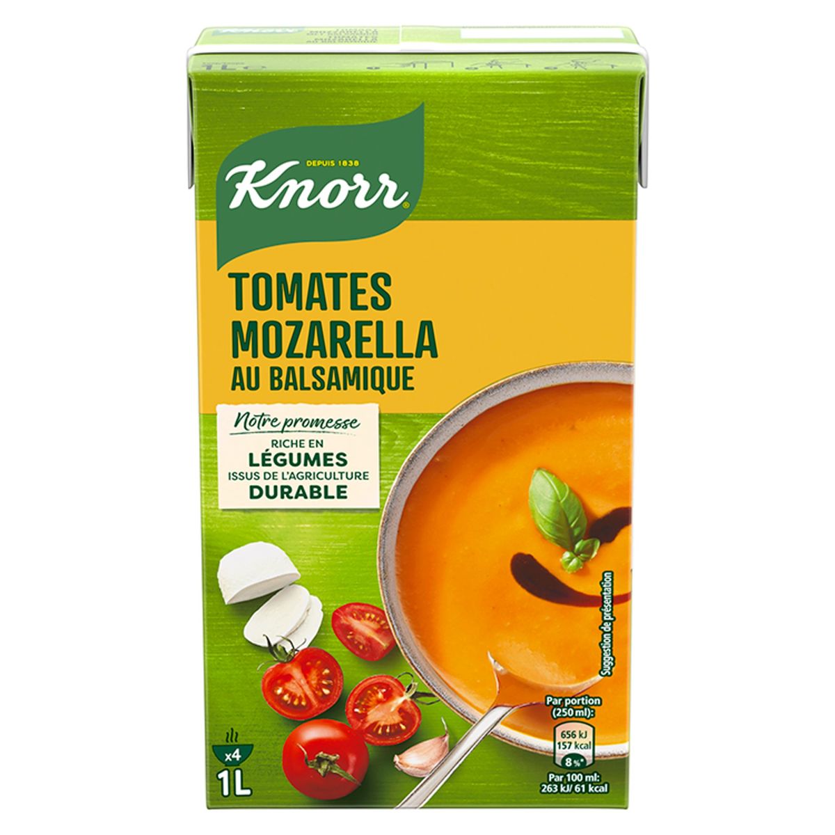 Knorr Classics Soupe en brique Tomates, mozzarella et basalmique 1 L