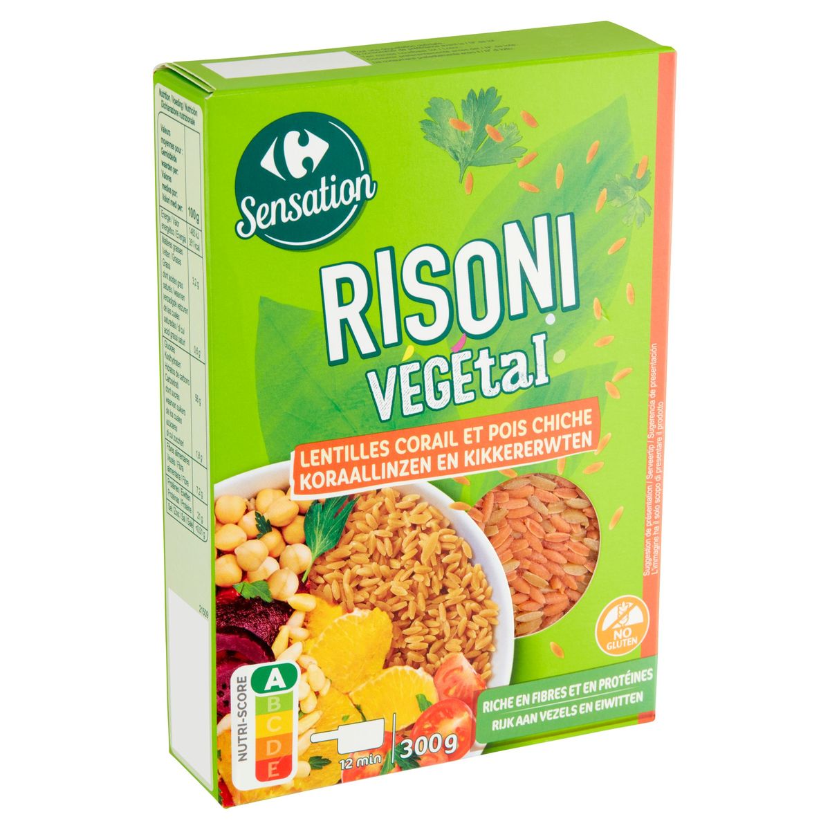 Carrefour Sensation Risoni Végétal Koraallinzen en Kikkererwten 300 g