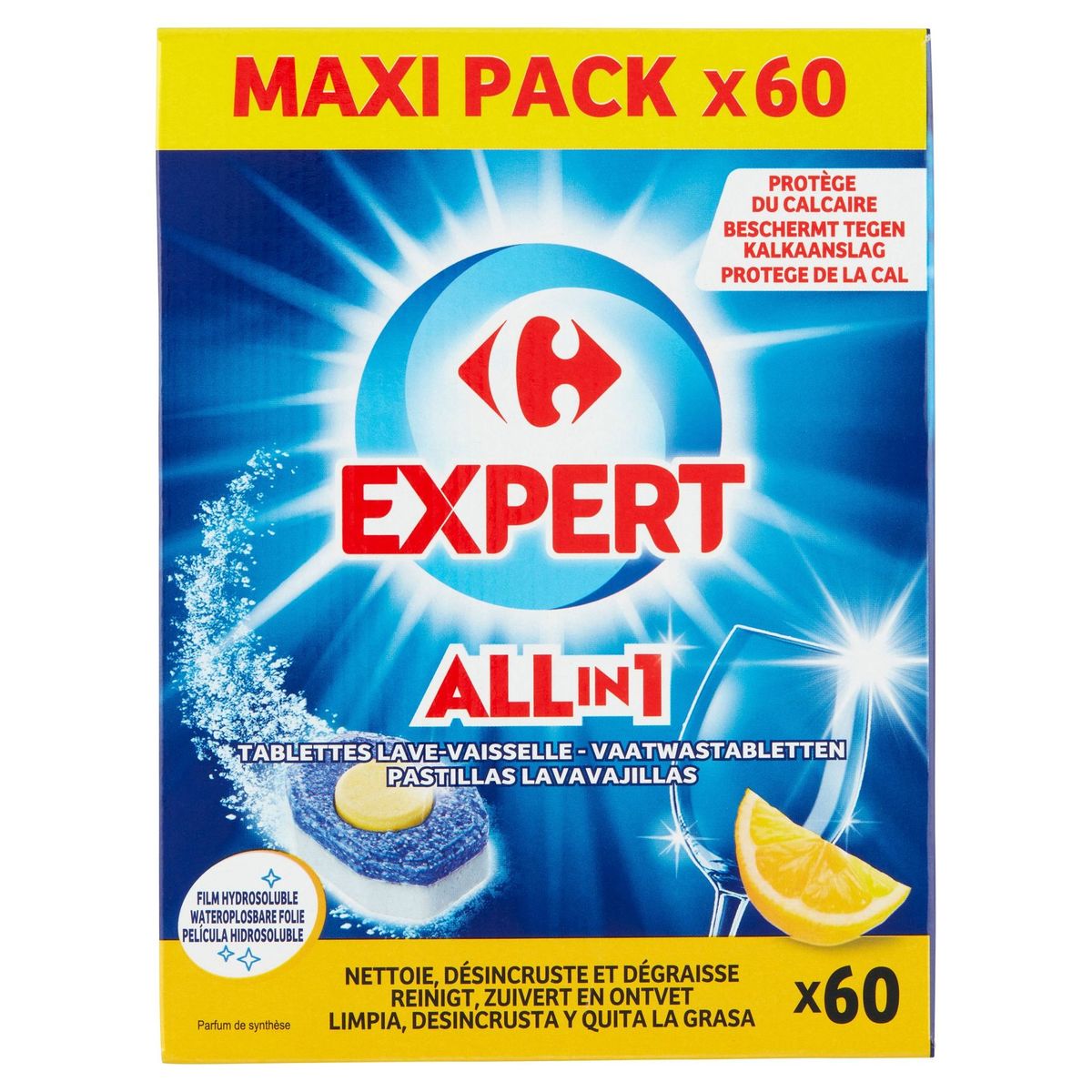 Carrefour Expert All in 1 Tablettes Lave-Vaisselle Maxi Pack 60 x 17 g