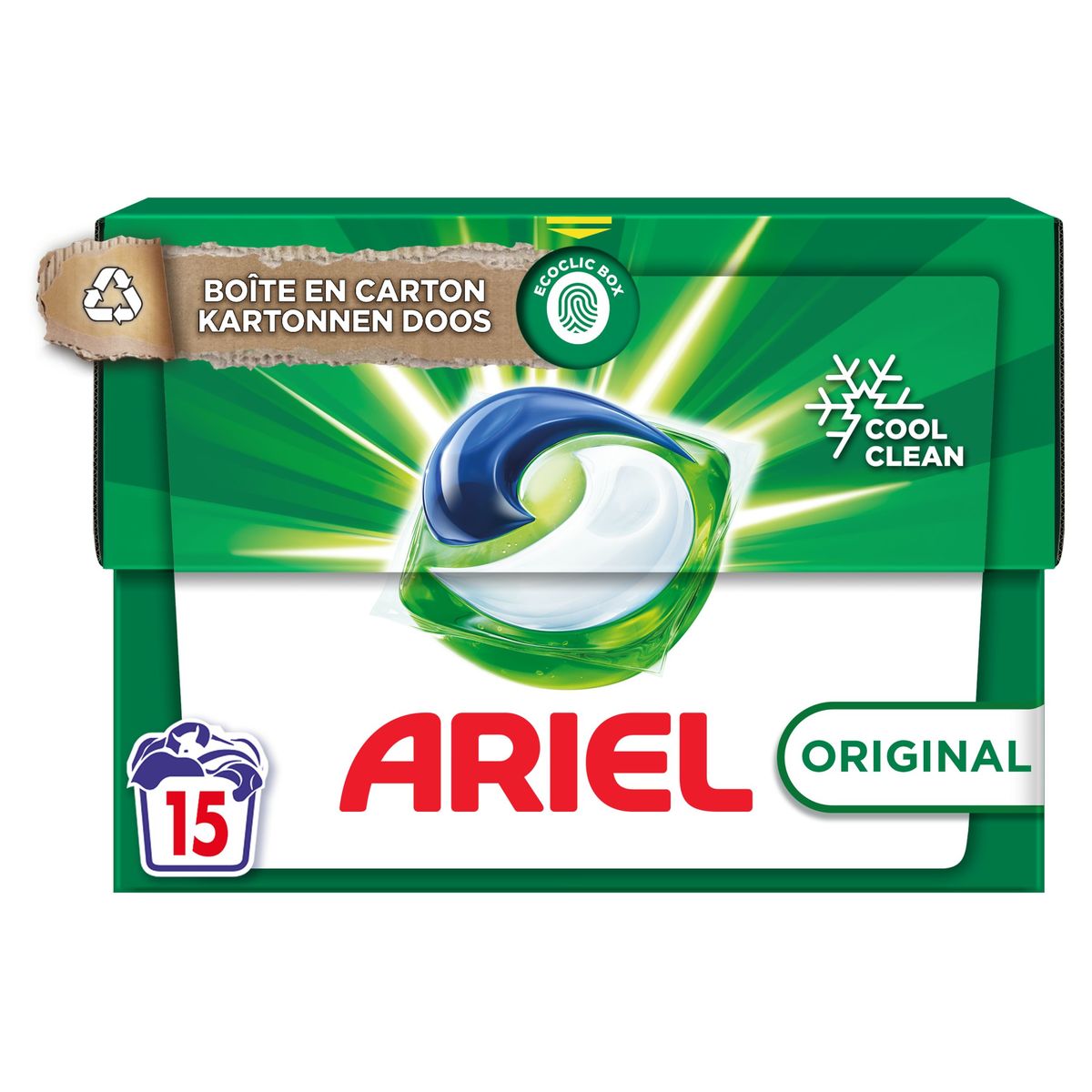 ARIEL 3en1 PODS Lessive en capsules UNIVERSAL, 22 lavages
