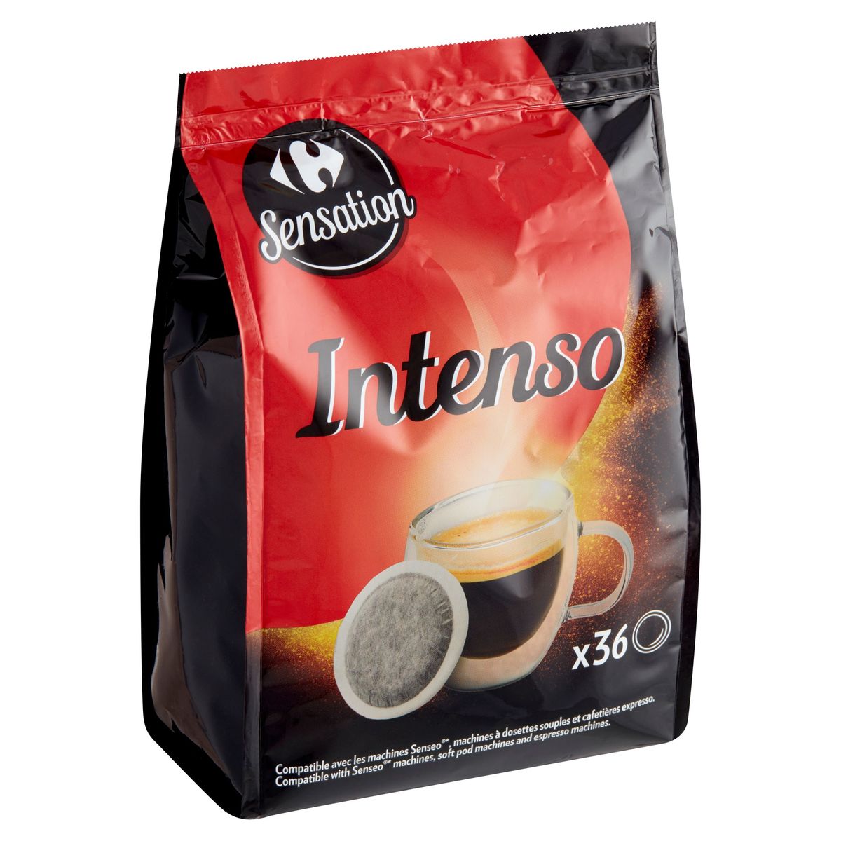 Café dosettes Compatibles Senseo Intenso CARREFOUR SENSATION