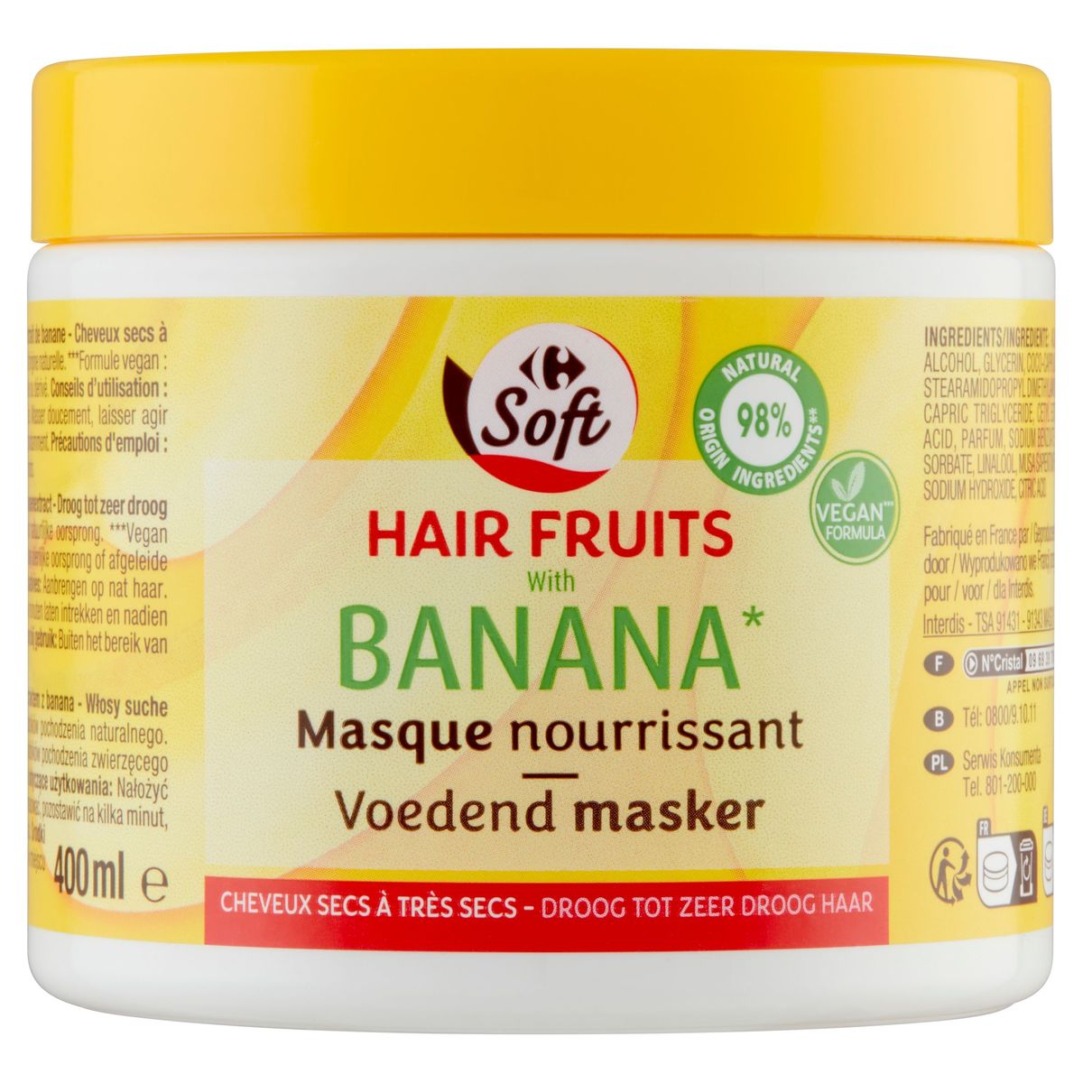 Carrefour Soft Masque Nourrissant Banana 400 ml