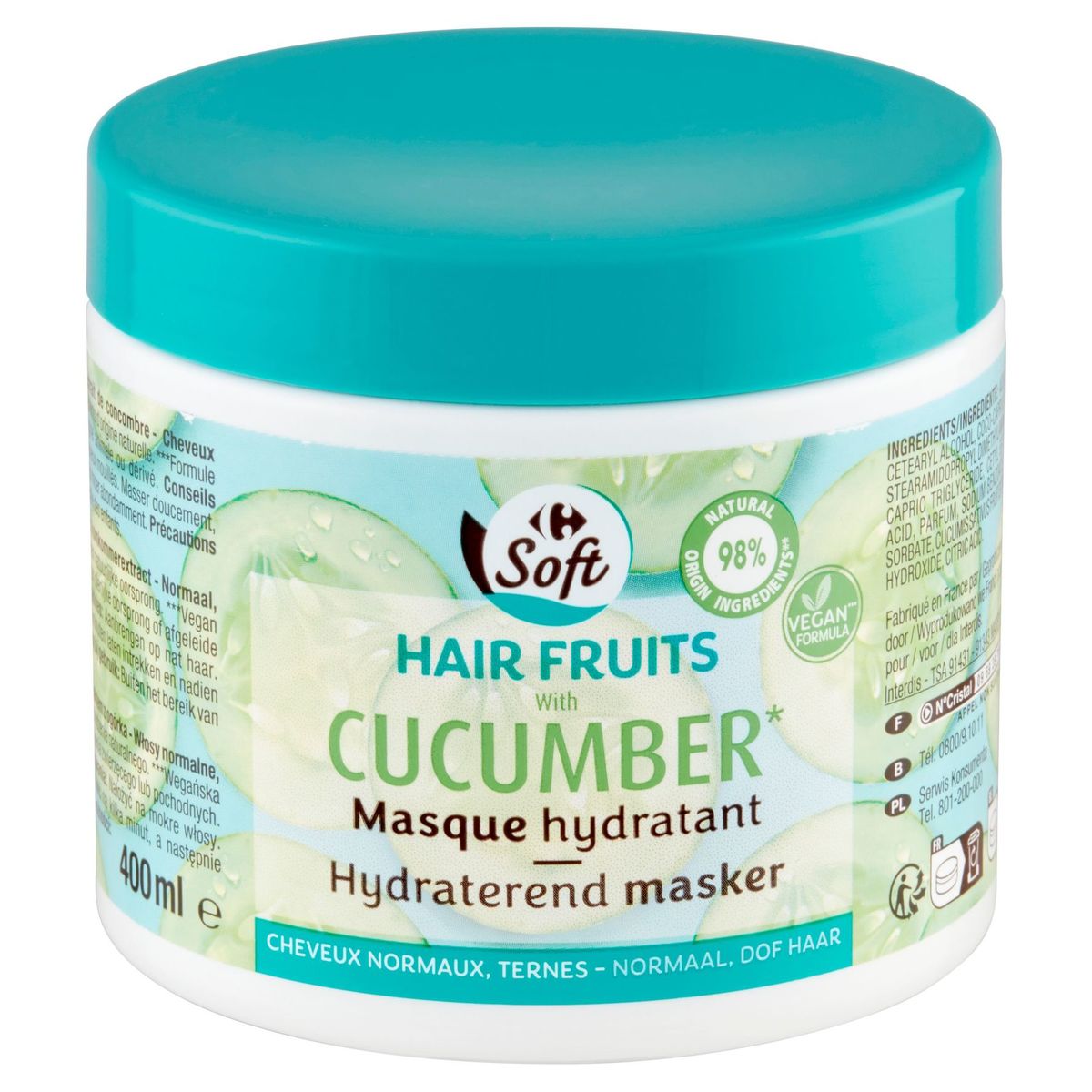 Carrefour Soft Masque Hydratant Cucumber 400 ml
