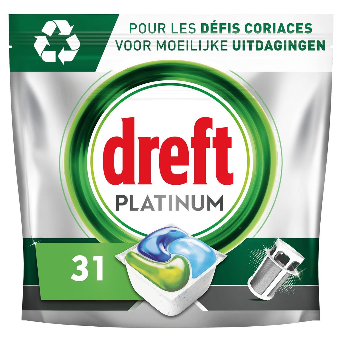 Dreft Platinum Tablettes Lave-vaisselle All In One Regular 31 Capsules