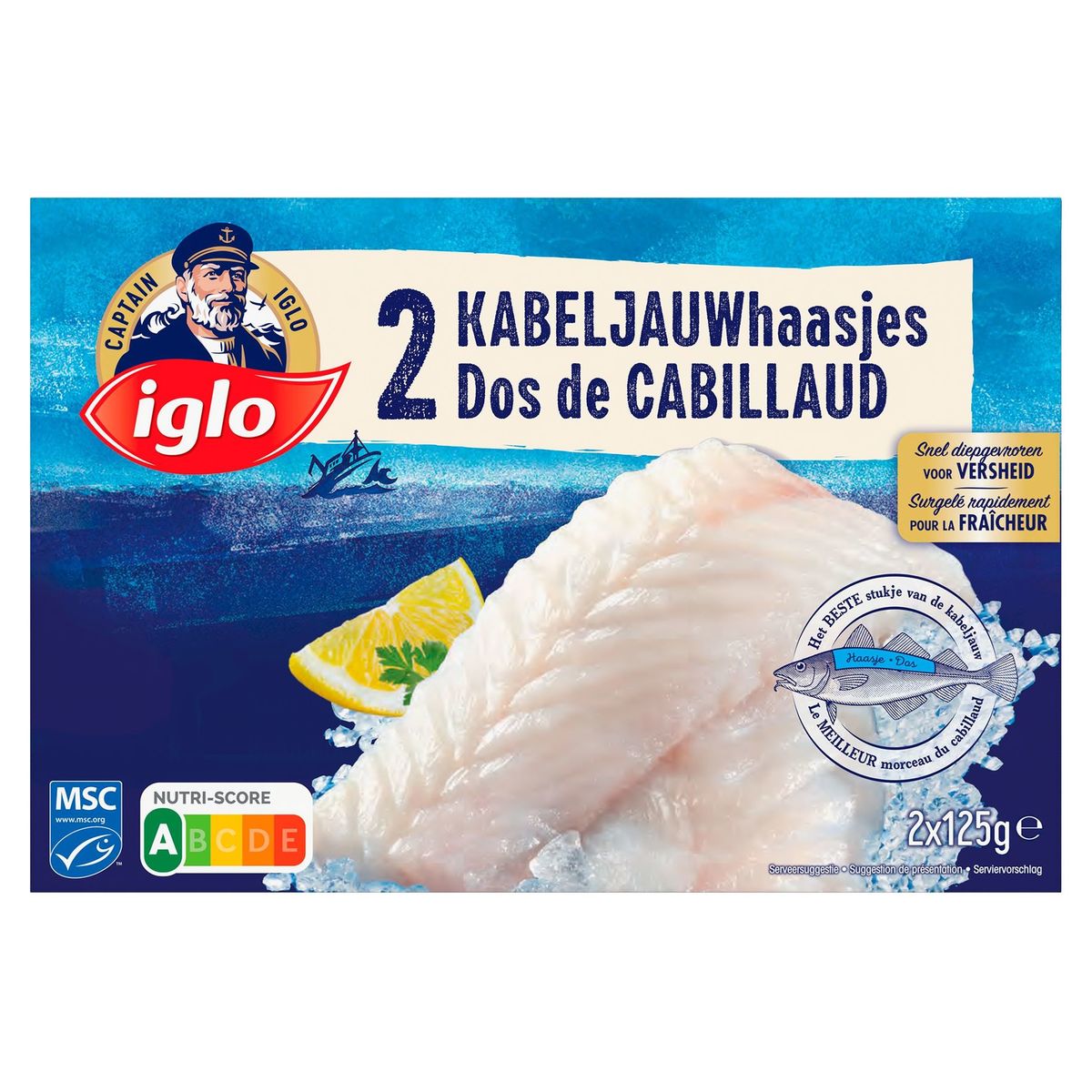 Captain Iglo Dos de Cabillaud 2 Pièces 250 g