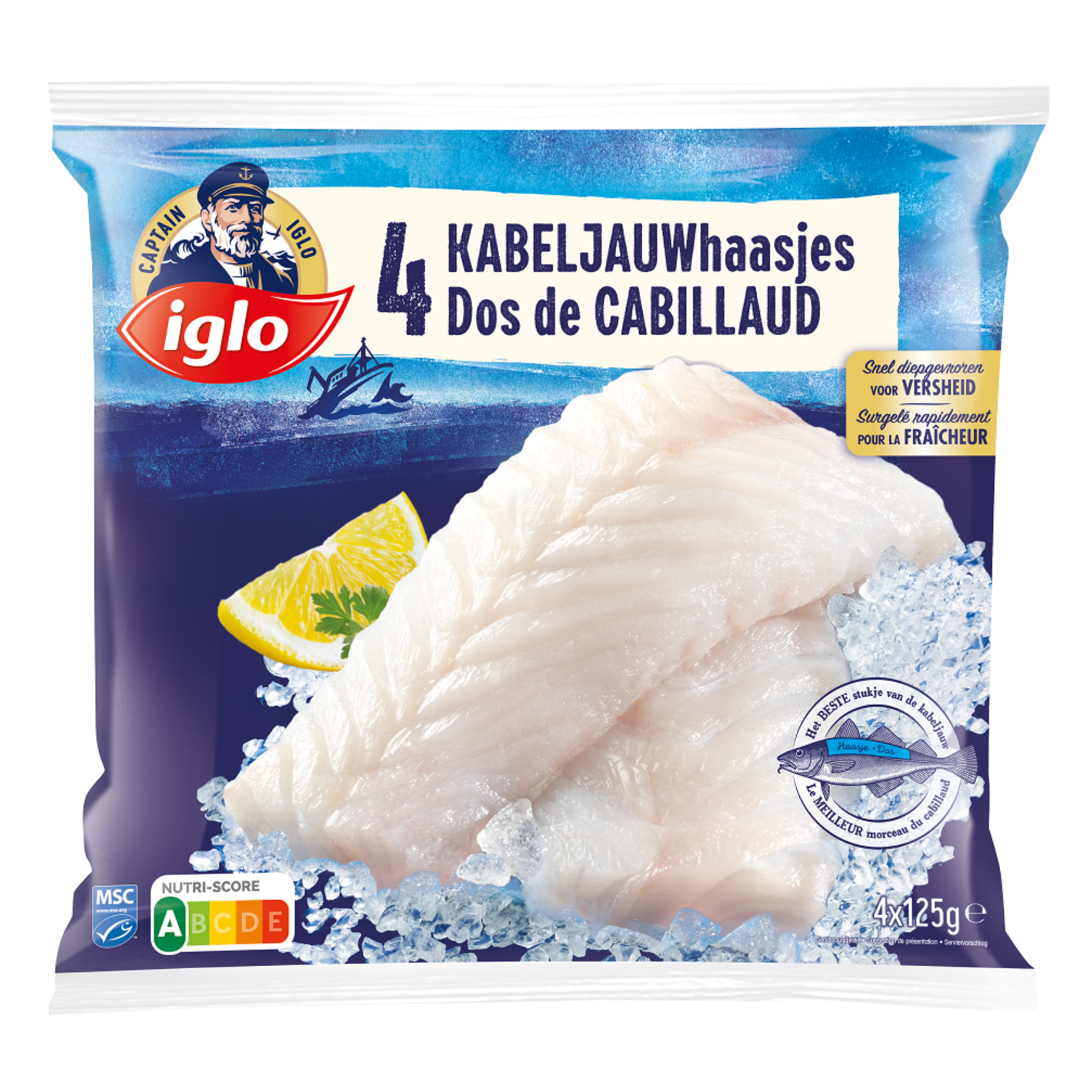 Captain Iglo Dos de Cabillaud 4 Pièces 500 g