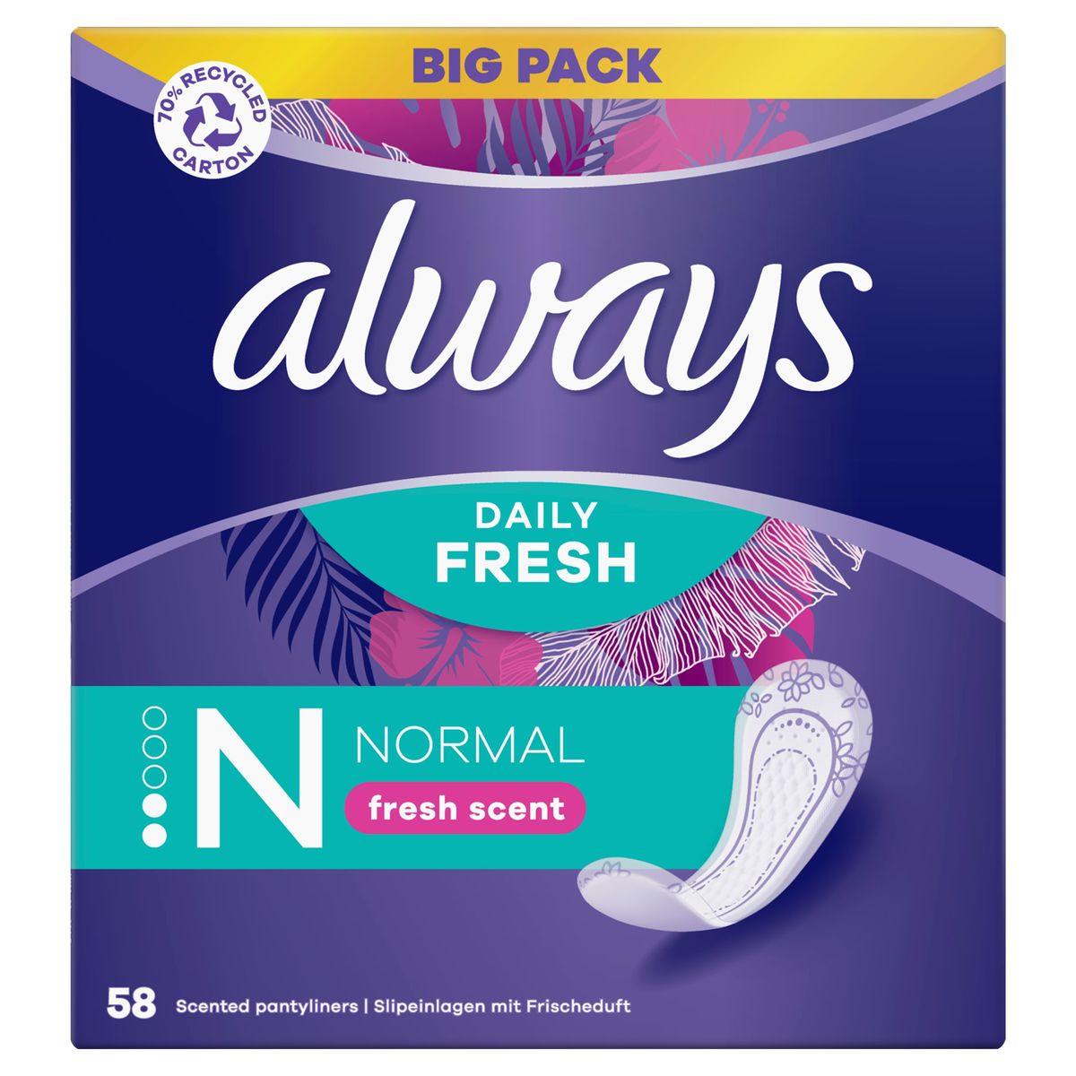 Always Daily Fresh Normal Avec un parfum frais x58