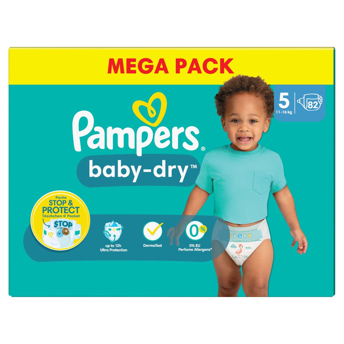 Pampers Baby-Dry Maat 5, 82 Luiers