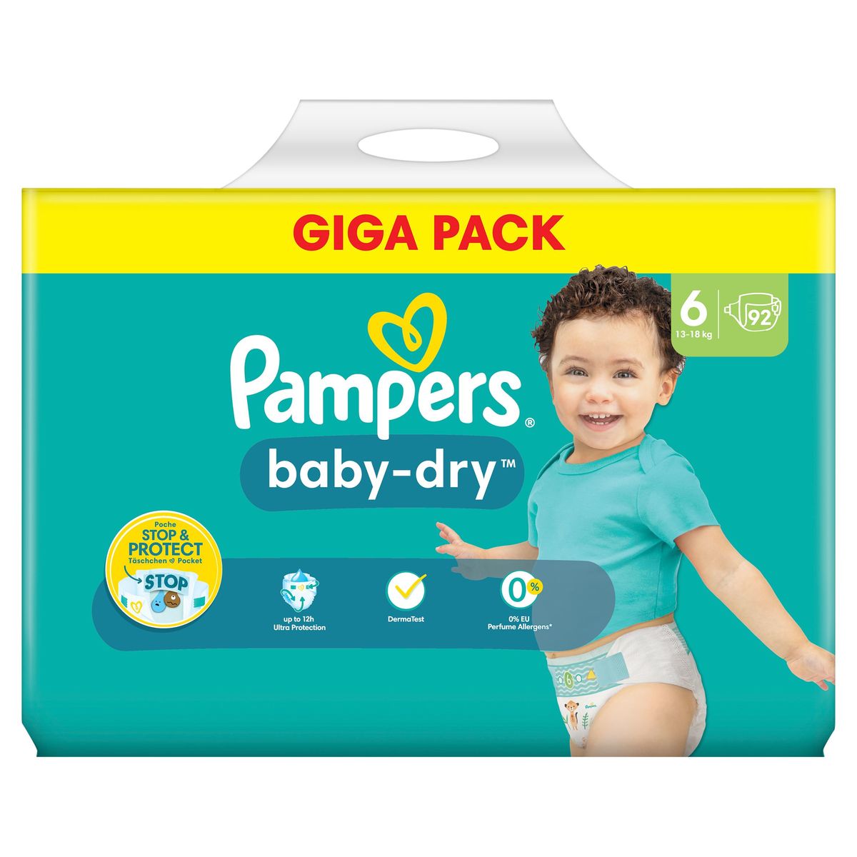 Pampers Baby-Dry Taille 6, 92 Langes