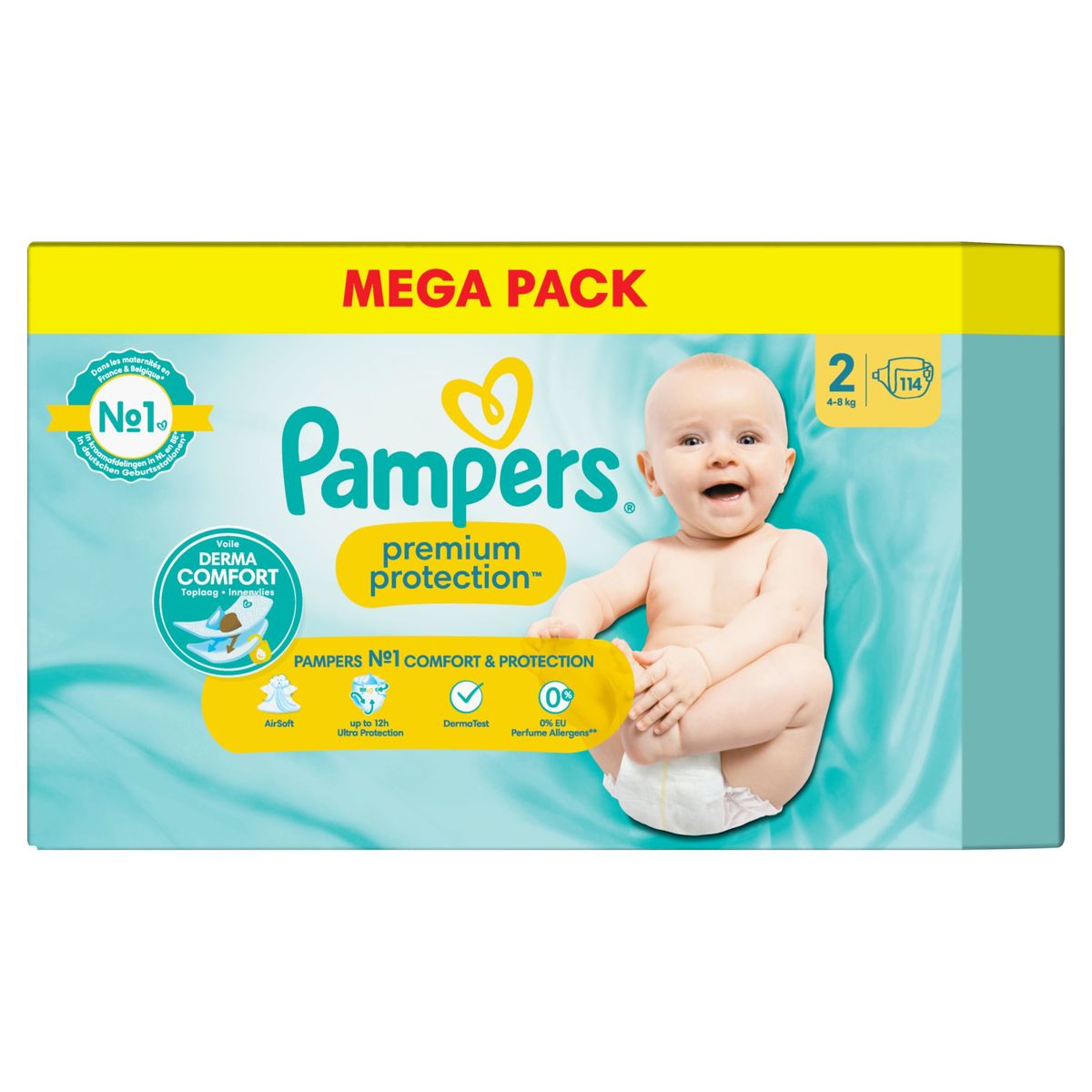 Pampers Premium Protection Taille 2, x114 Langes